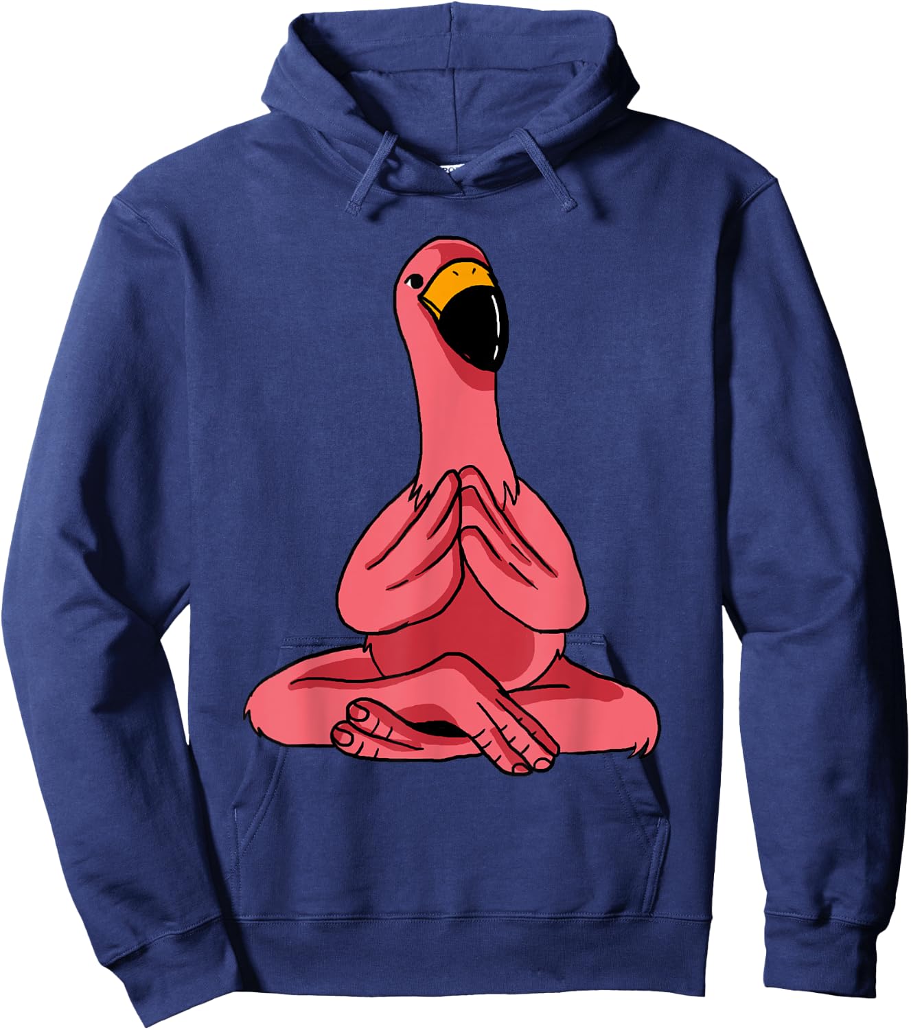 Meditating Exercise Tropical Animal Gift Men Women Cute Yoga Flamingos Funny Pink Water Bird Meditation Lovers -Adults, -Kids Hoodie - Hoodie | Navy