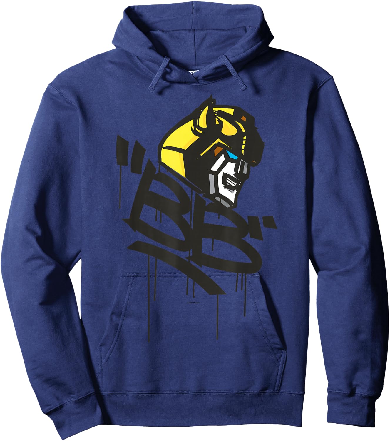 Transformers Classic BB Bumblebee Graffiti Face Portrait Hoodie - Hoodie | Navy