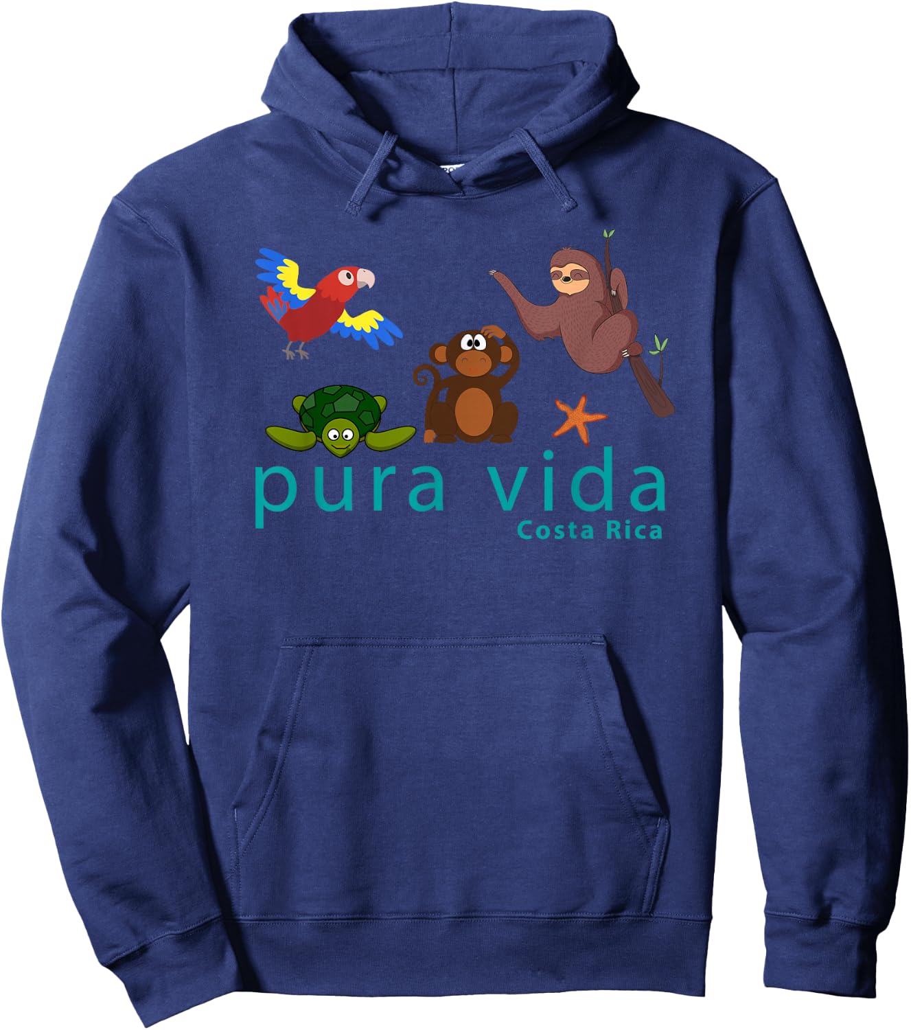 Costa Rica Pura Vida Animals Shirt Hoodie - Hoodie | Navy