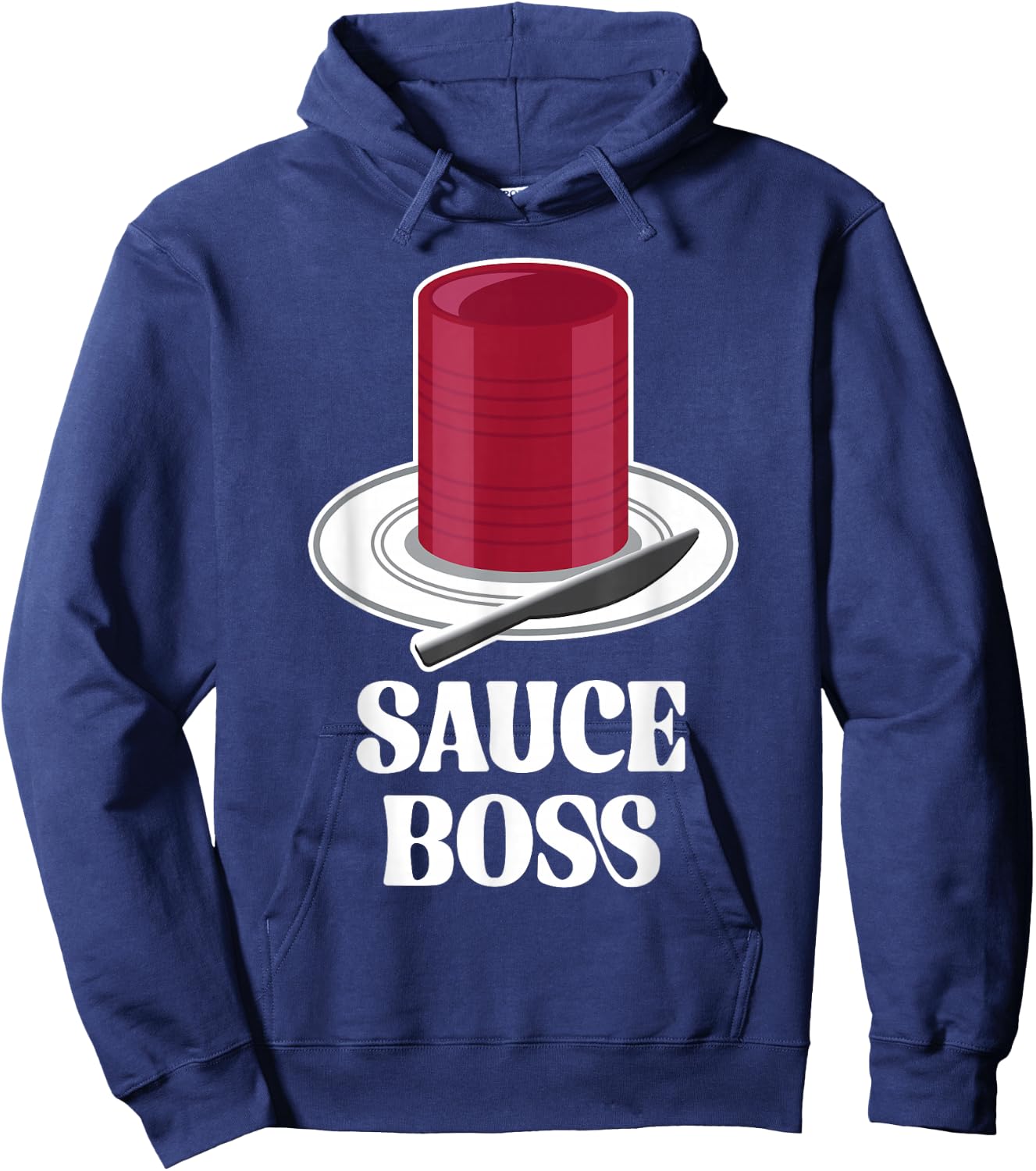 Thanksgiving Canned Cranberry Sauce Boss Turkey Day Funny Hoodie - Hoodie | Navy