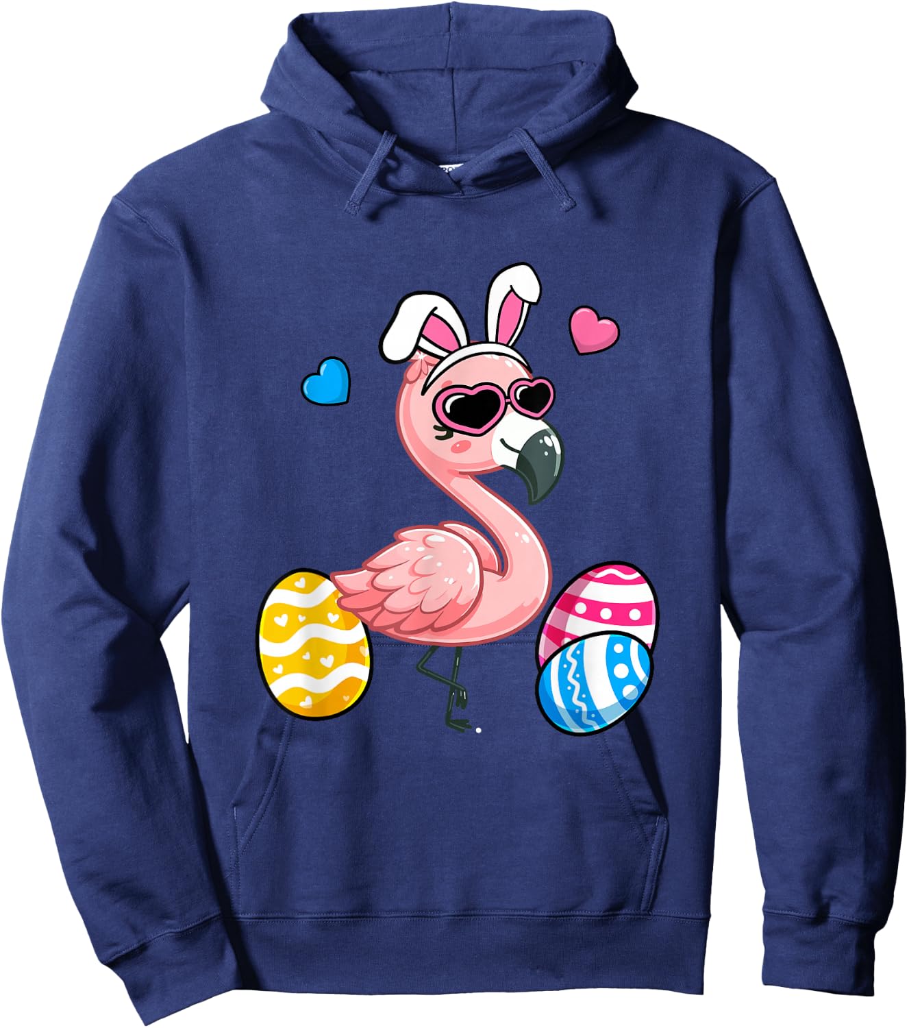 Cute Flamingo Bunny Ears Easter Day Boy Girl Kids Hoodie - Hoodie | Navy