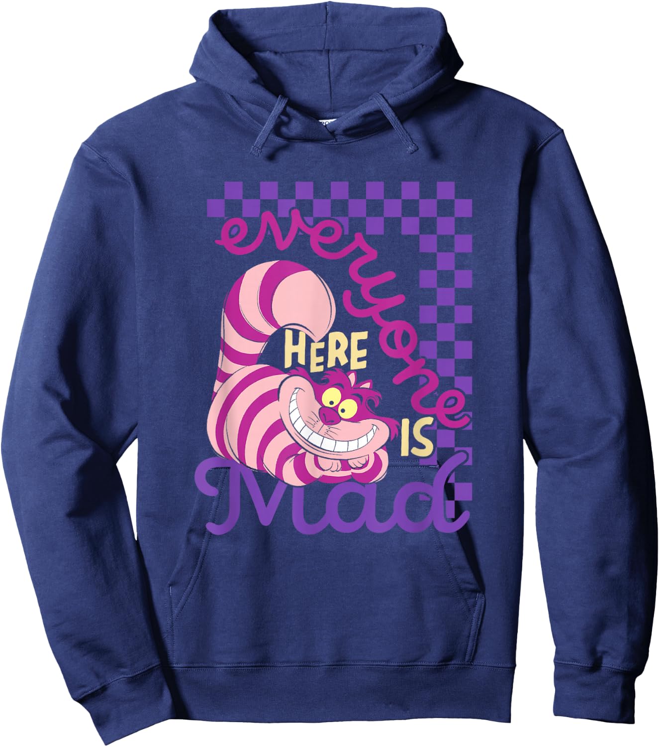 Disney Alice in Wonderland Cheshire Cat Everyone Here is Mad Hoodie - Hoodie | Navy
