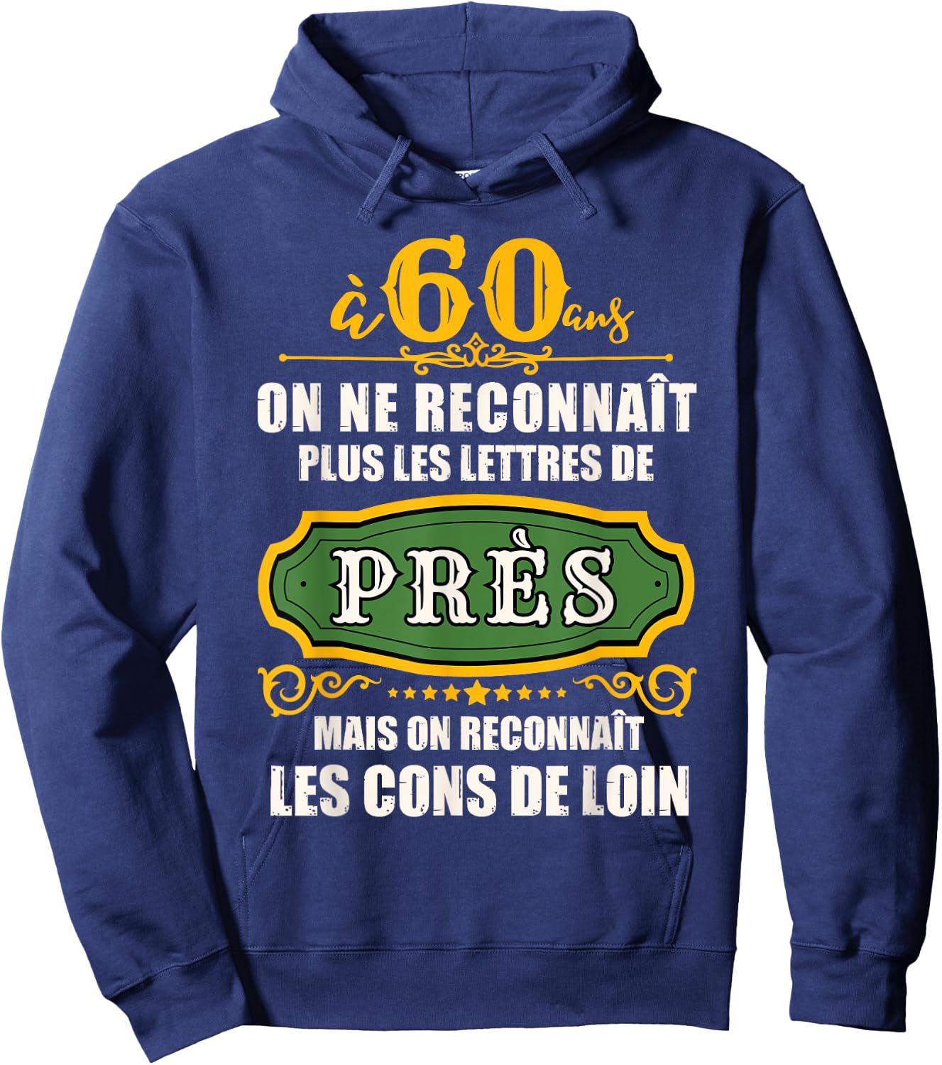 Humour Birthday 60 Years Men Joke 60 Years Gift , Black, S Hoodie - Hoodie | Navy