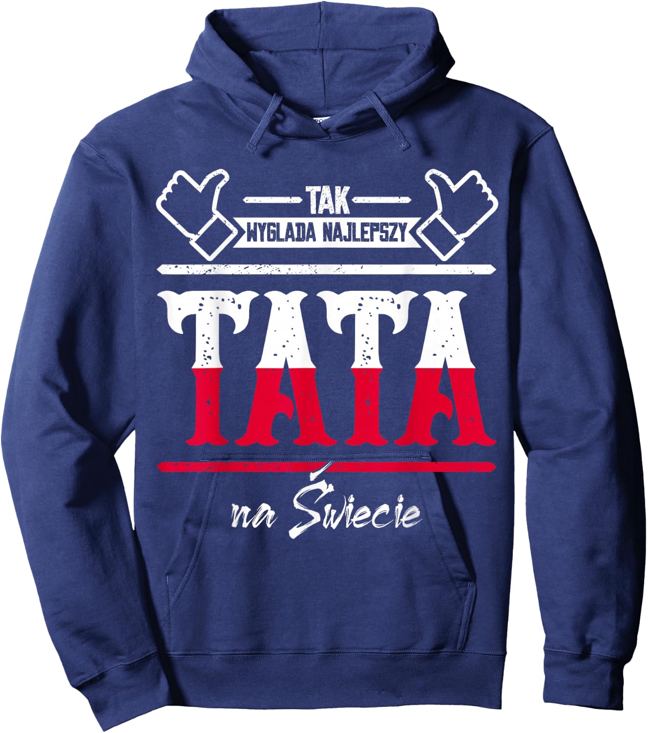 Men's with Papa Tak Wyglada najlepszy tata na swiecie Bester Father Tata, black, s Hoodie - Hoodie | Navy