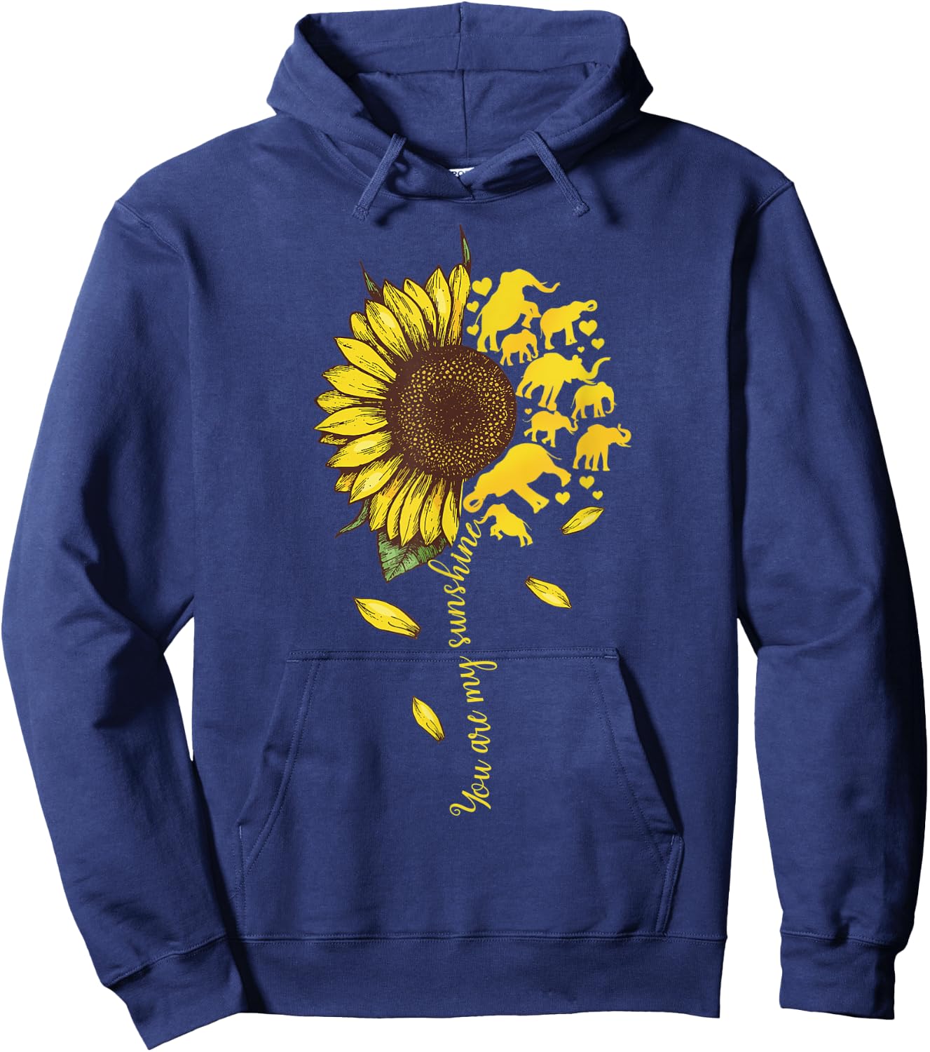 My Sunshine Elephant Sunflower Funny Gifts Men Women Girls Hoodie - Hoodie | Navy