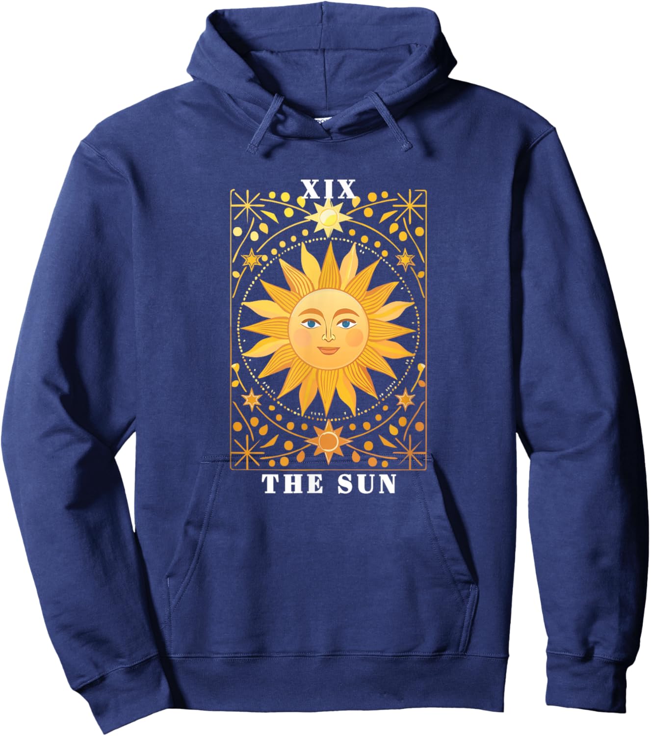 Carte de Tarot bohème The Sun Spiritual Artwork Fire Element Hoodie - Hoodie | Navy