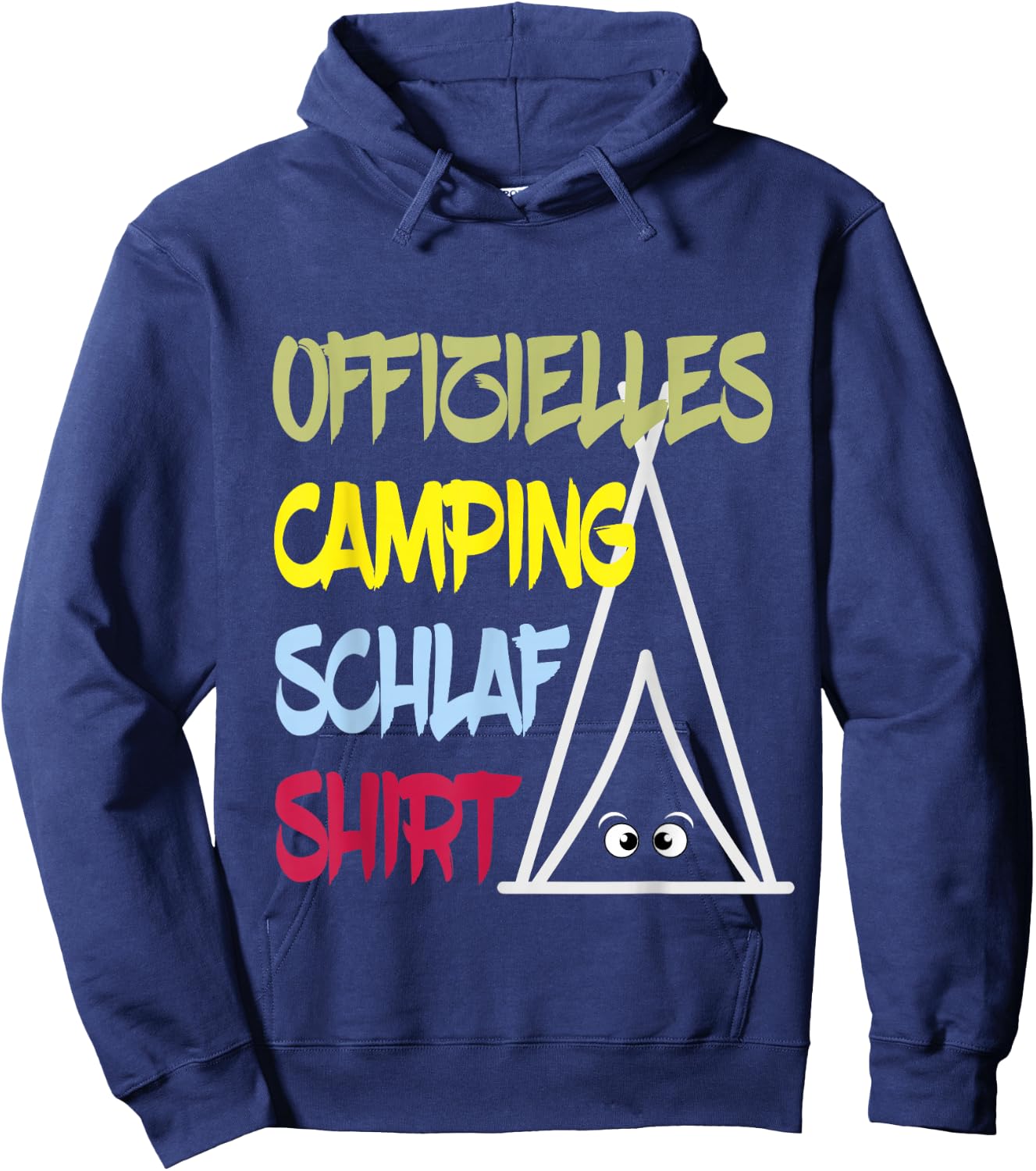 Offizielles Camping Schlafshirt Müde Augen im Zelt Nachthemd Hoodie - Hoodie | Navy