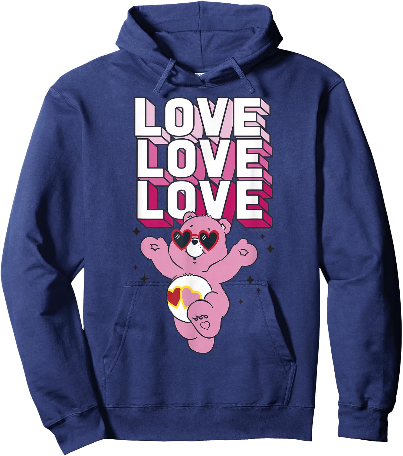 Care Bears Valentine's Day Love-A-Lot Bear Pop Love Stack , grey, S Hoodie - Hoodie | Navy