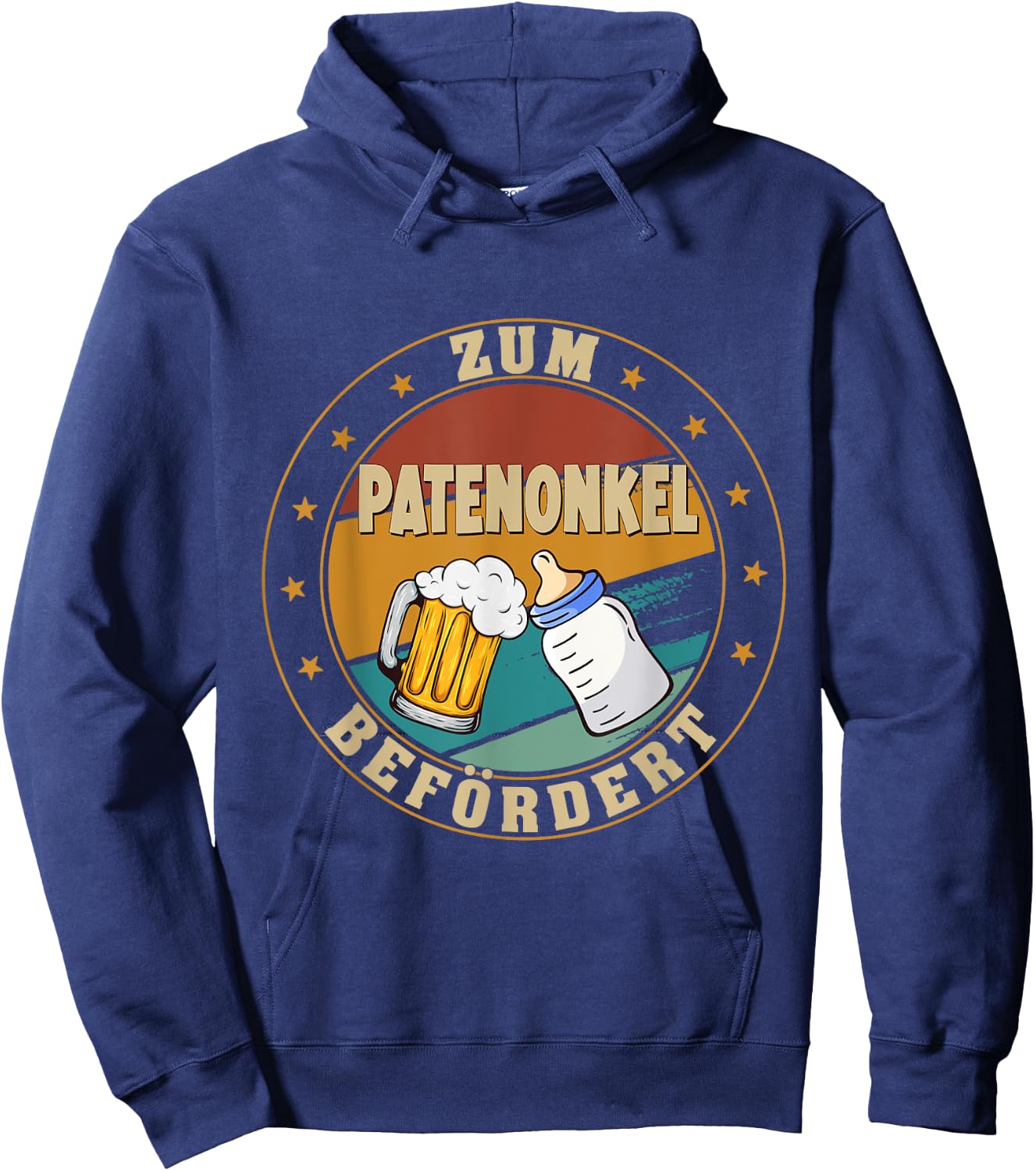 Men's with German Text "Zum Patenonkel beförder" [German Language], black, s Hoodie - Hoodie | Navy