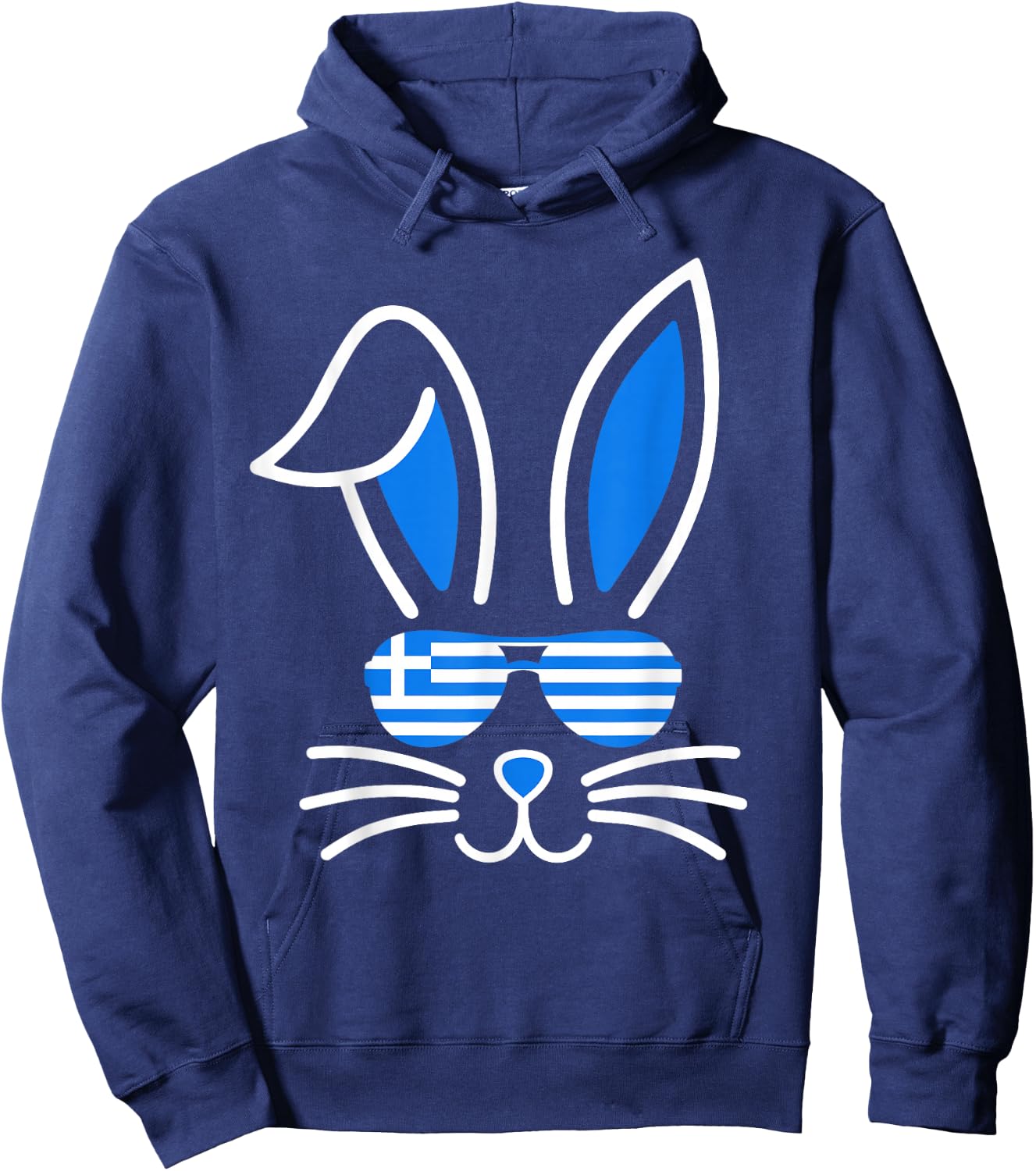 Bunny Ears Sunglasses Greece Flag Funny Greek Easter Boys Hoodie - Hoodie | Navy