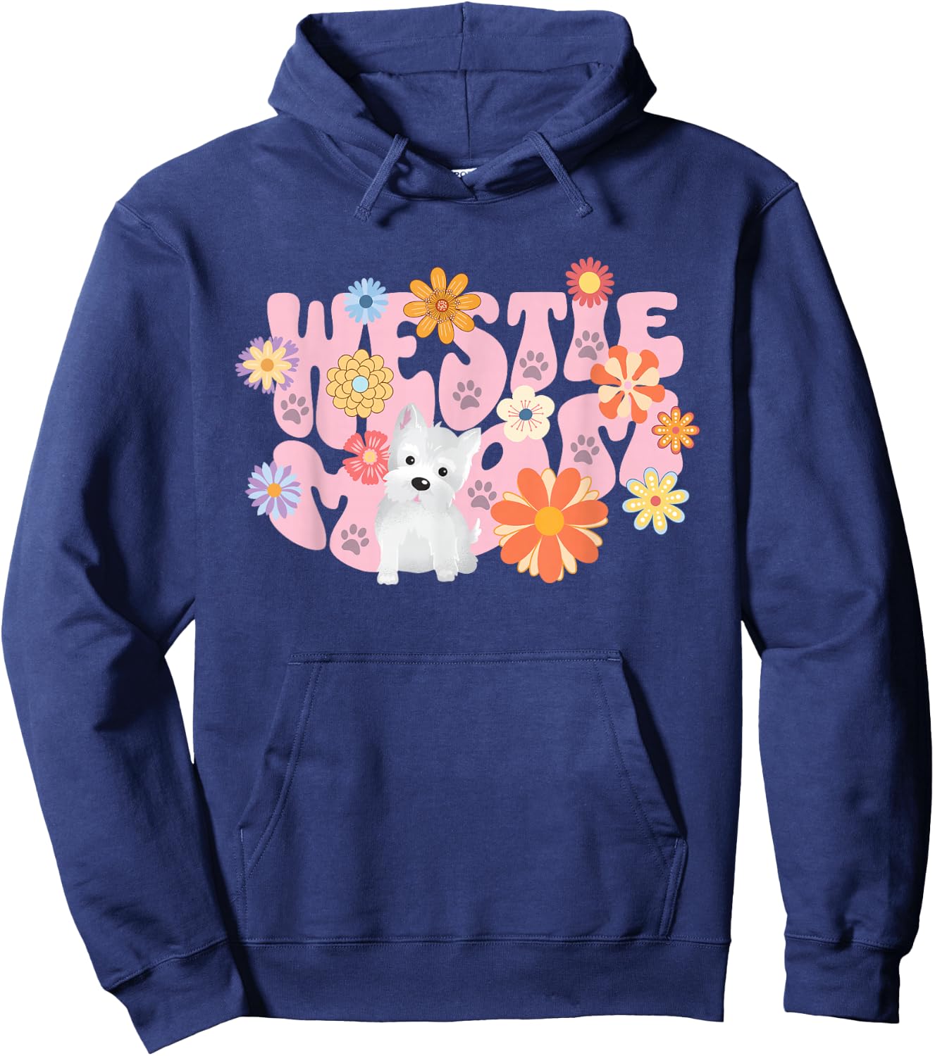 Cute Westie Dog Mom West Highland Terrier White Design Women Hoodie - Hoodie | Navy