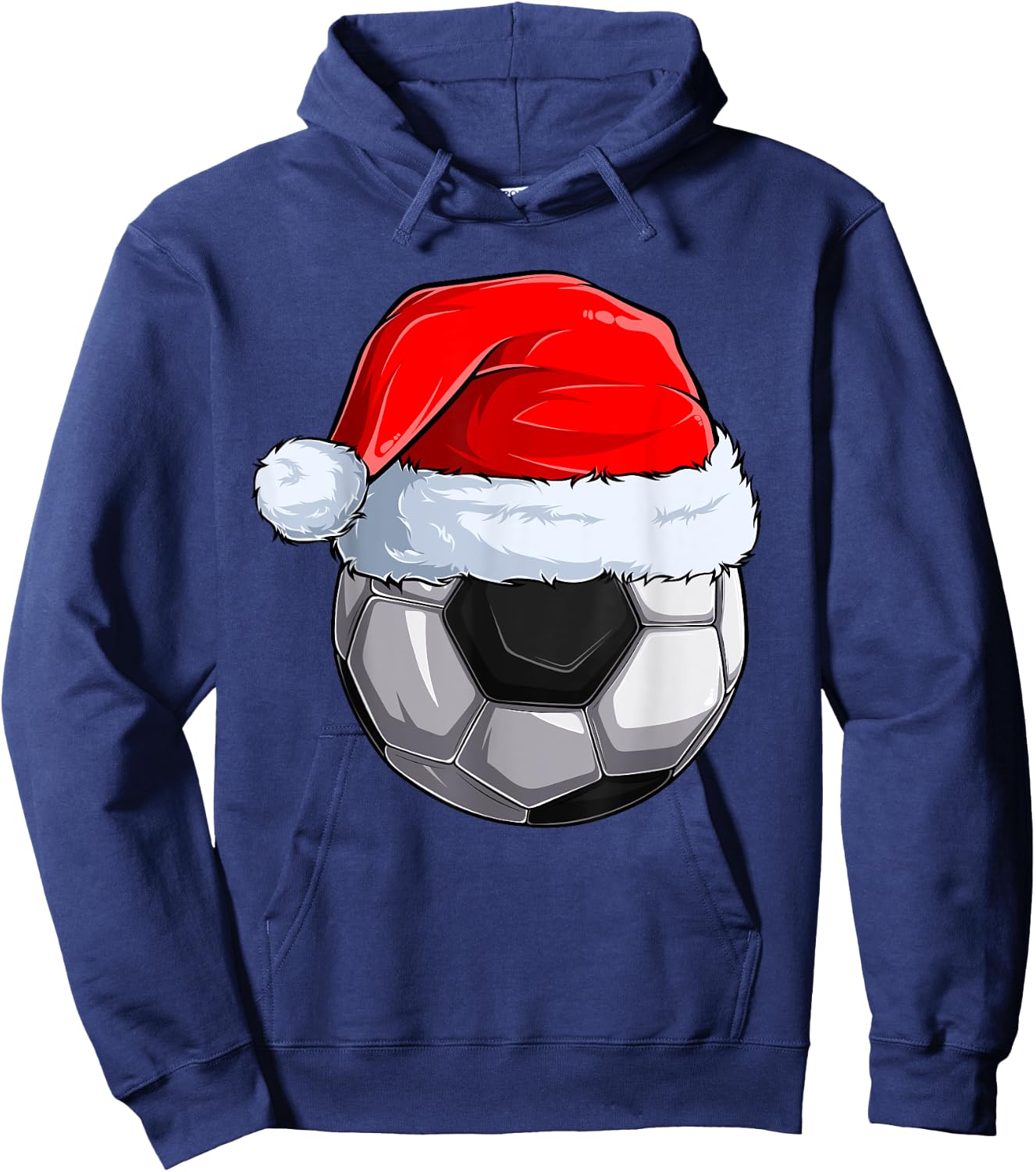 Soccer Ball Santa Hat Christmas Pajama Cool Sport X-Mas Hoodie - Hoodie | Navy