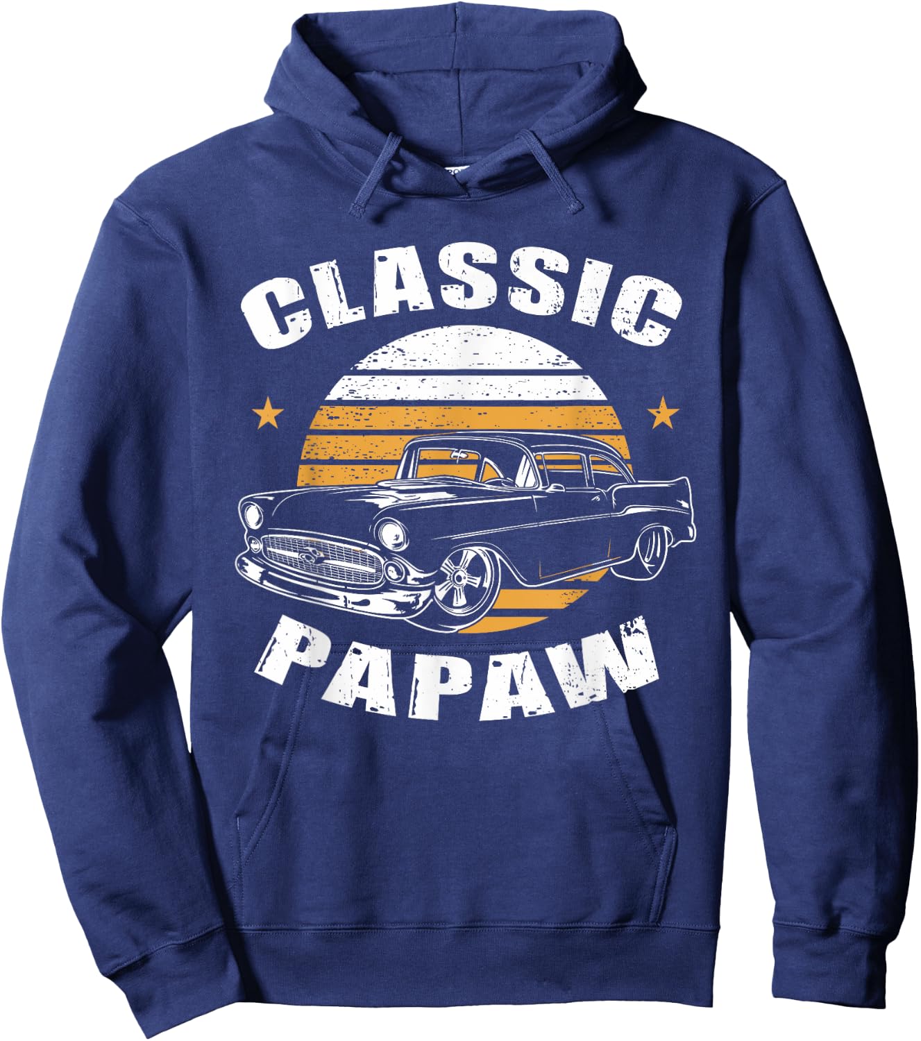 Papaw Vintage Retro Classic Funny Car Lover Enthusiast Hoodie - Hoodie | Navy