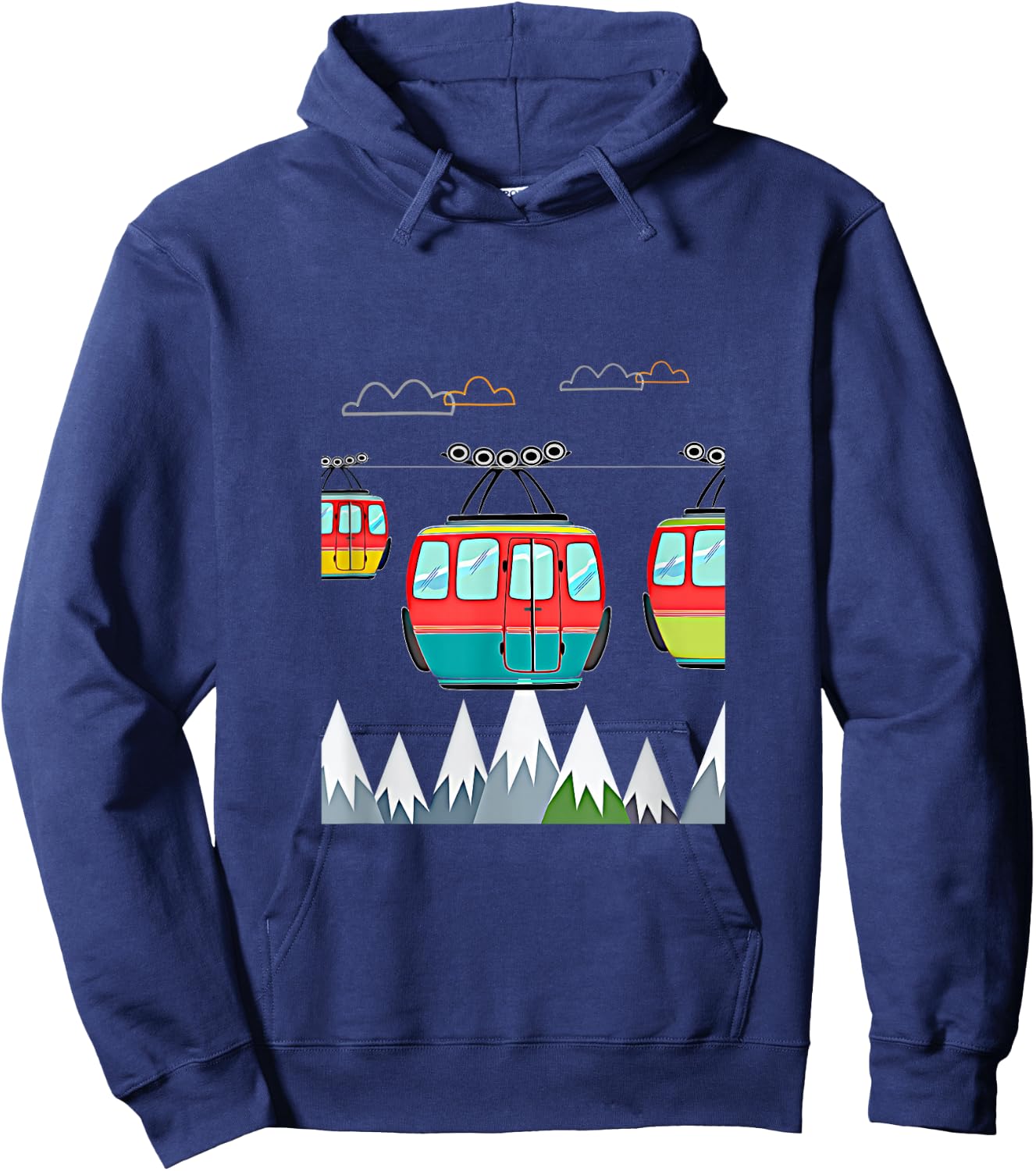 Seilbahn gondel in den Mountains , black, s Hoodie - Hoodie | Navy