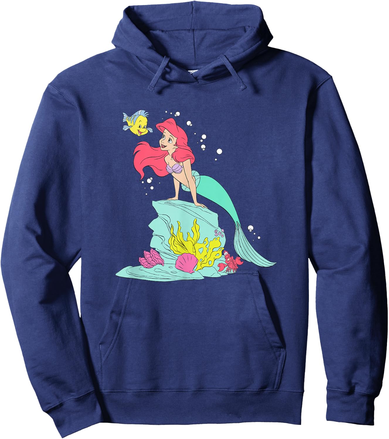Disney The Little Mermaid Ariel Flounder Sebastian Retro Hoodie - Hoodie | Navy