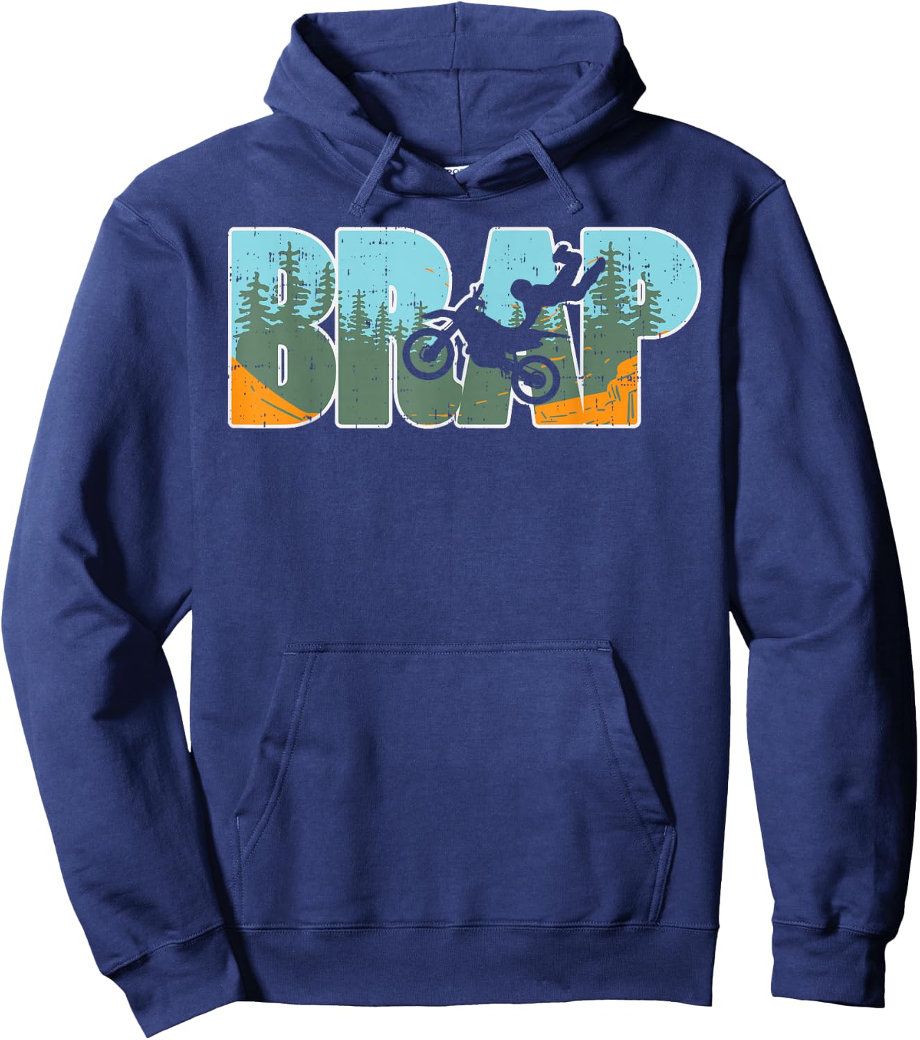 Brap Dirt Bike Motocross Motorcycle Dirt Track Racing Gift Hoodie - Hoodie | Navy