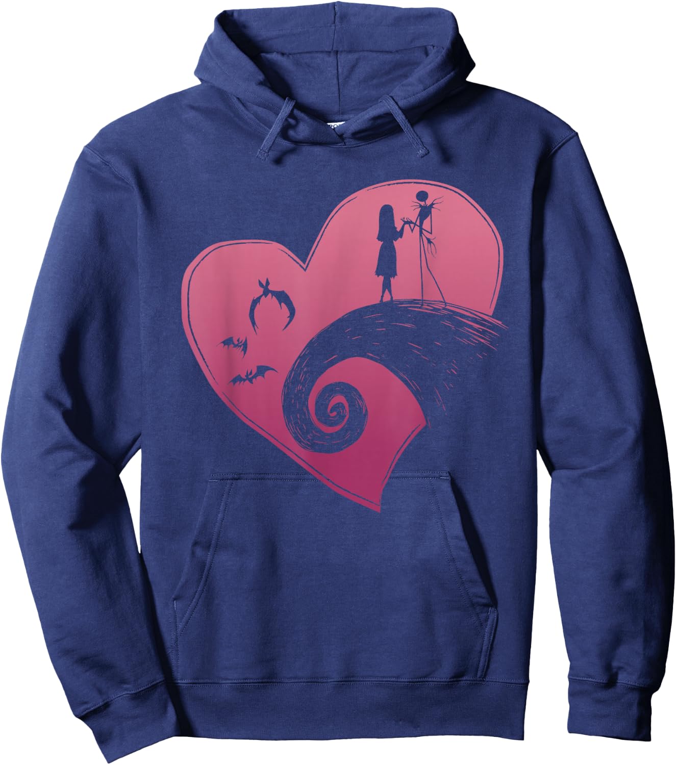 Disney The Nightmare Before Christmas Jack and Sally Heart Hoodie - Hoodie | Navy