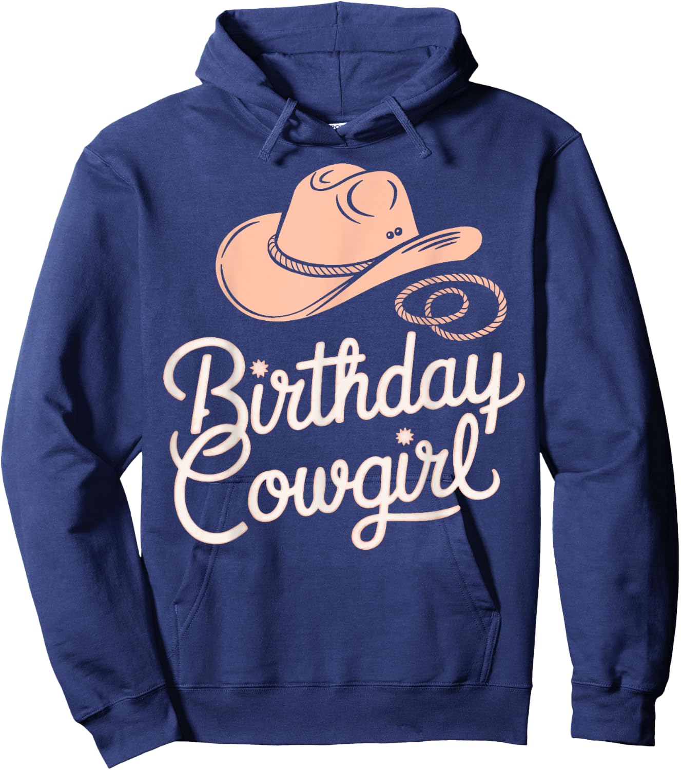 Western Birthday Cow Girl Birthday Cowgirl Rodeo Birthday Hoodie - Hoodie | Navy