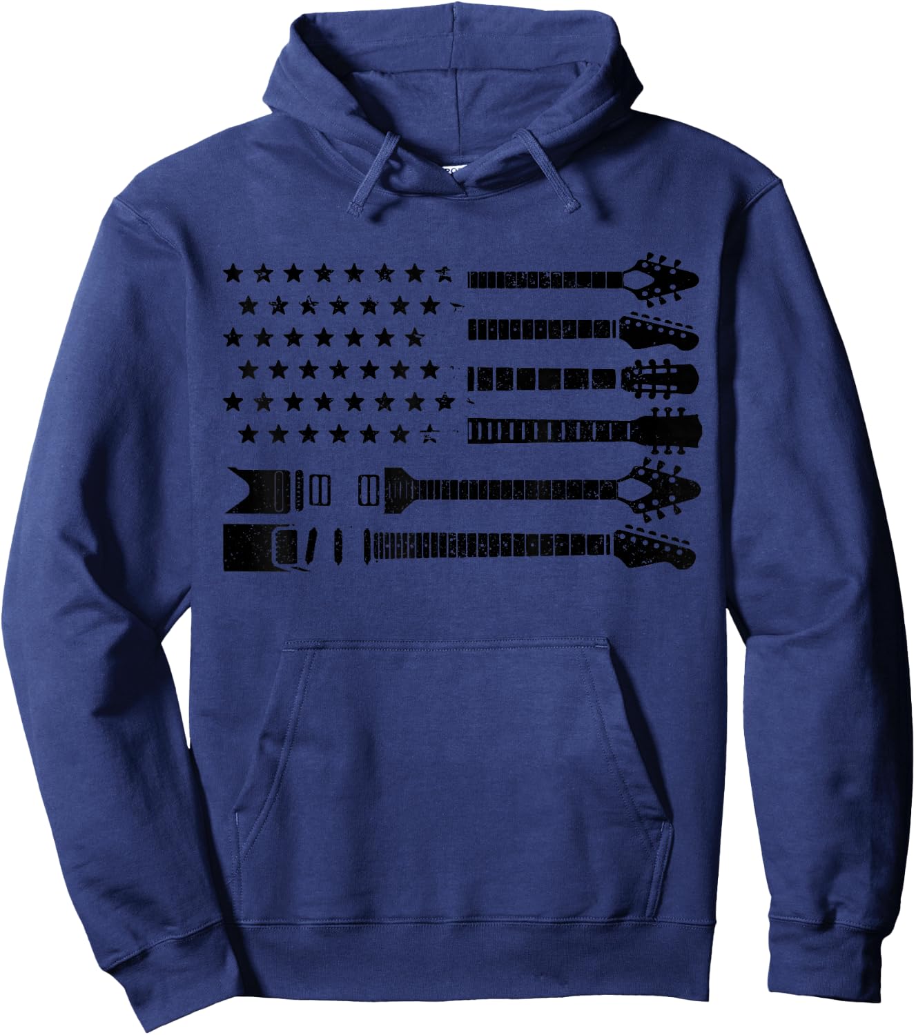 Patriotic Guitar Player Gift American Flag Guitarist Vintage Hoodie - Hoodie | Navy