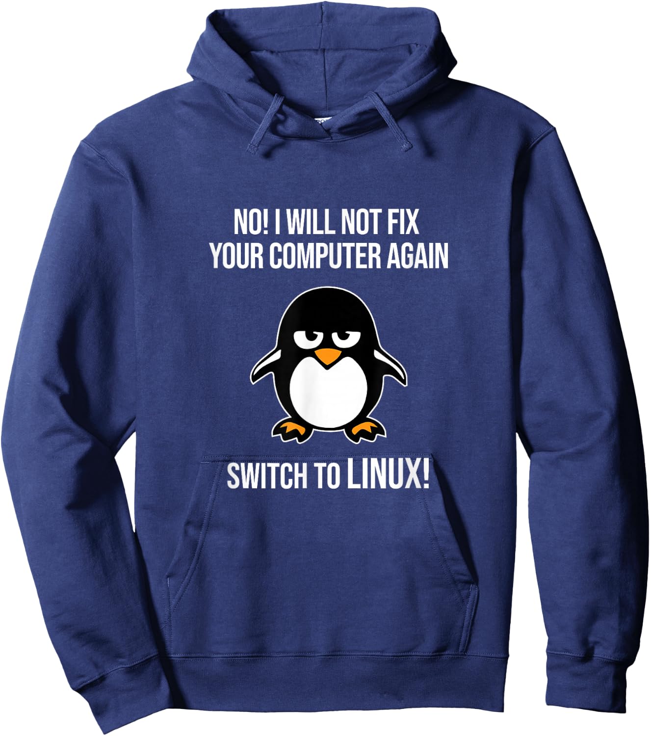 Swith zu Linux Wütend Tux Pinguin Linux Maskottchen Freiheit Hoodie - Hoodie | Navy