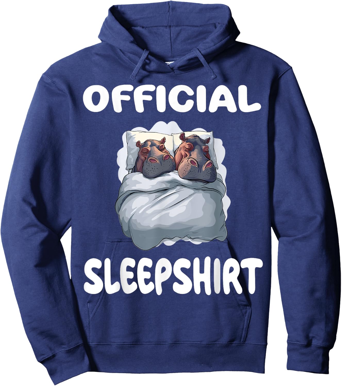 Hippopotamus Hippo Official Sleepshirt Pajamas Nightgown Hoodie - Hoodie | Navy