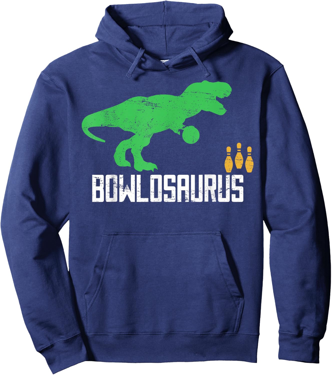 Bowling Bowler Dinosaur Player Ball Pin Hoodie - Hoodie | Navy