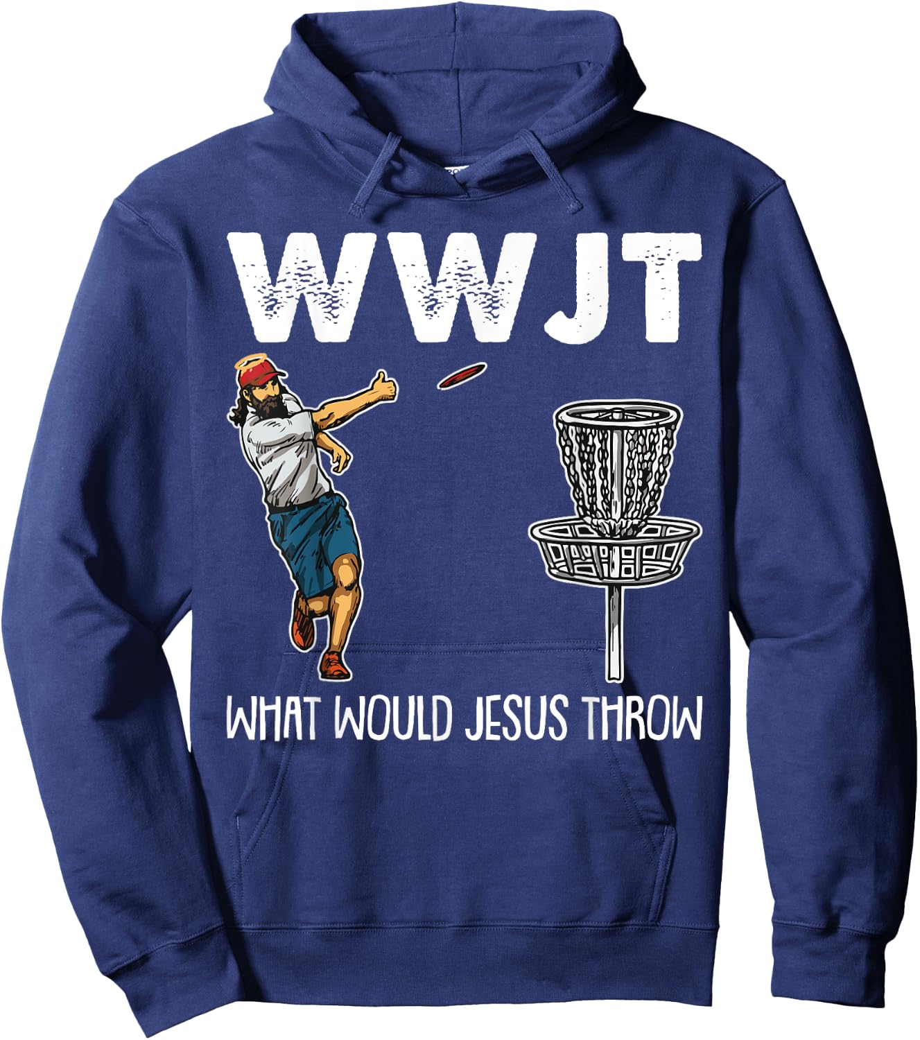 What Would Jesus Throw Christmas WWJT Disc Golf Christian Hoodie - Hoodie | Navy
