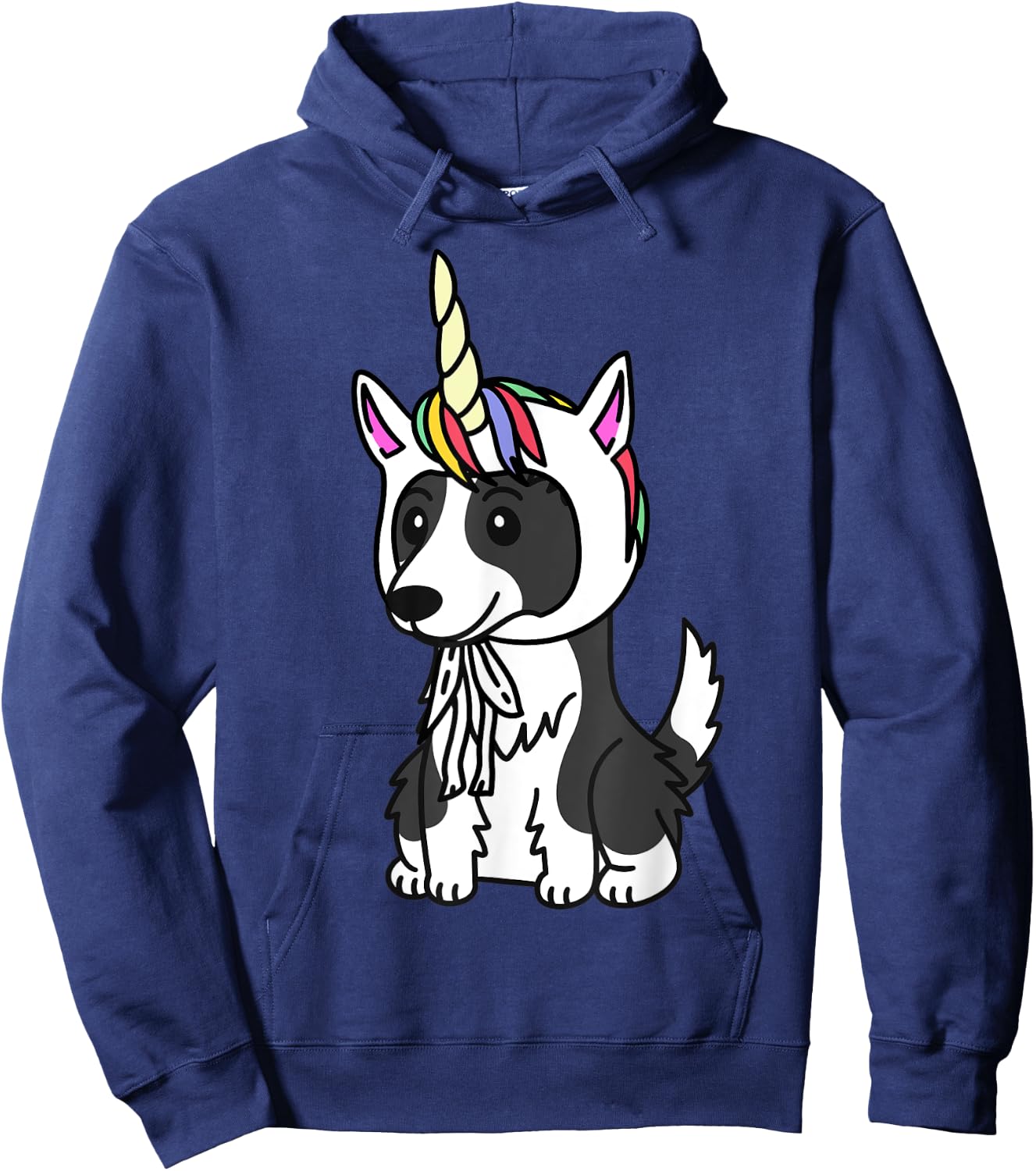 Unicorn Hat Border Collie Funny Dog Men Women Kids Hoodie - Hoodie | Navy