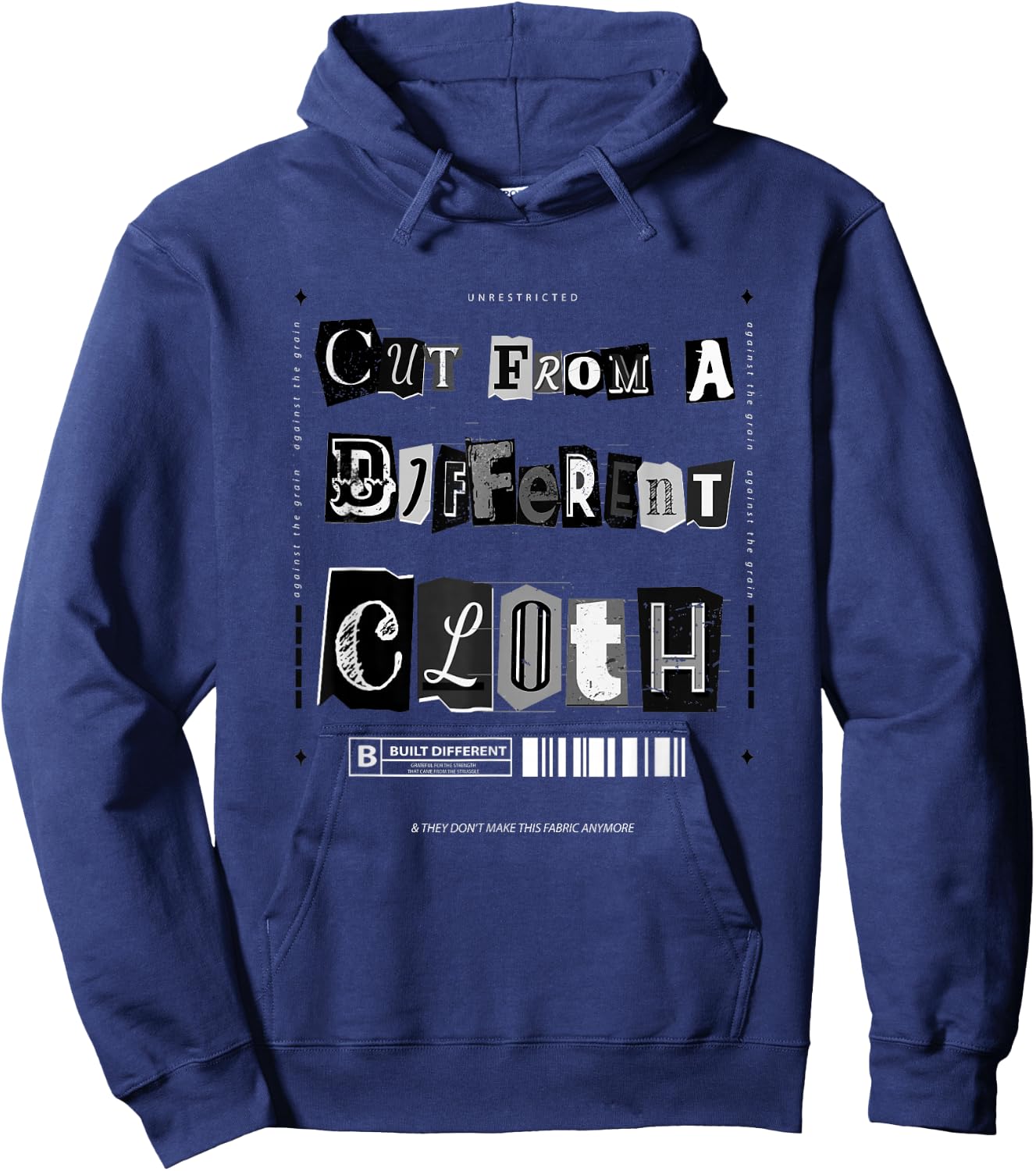 Black Cut from A Different Cloth Black on Black Graphic Hoodie - Hoodie | Navy