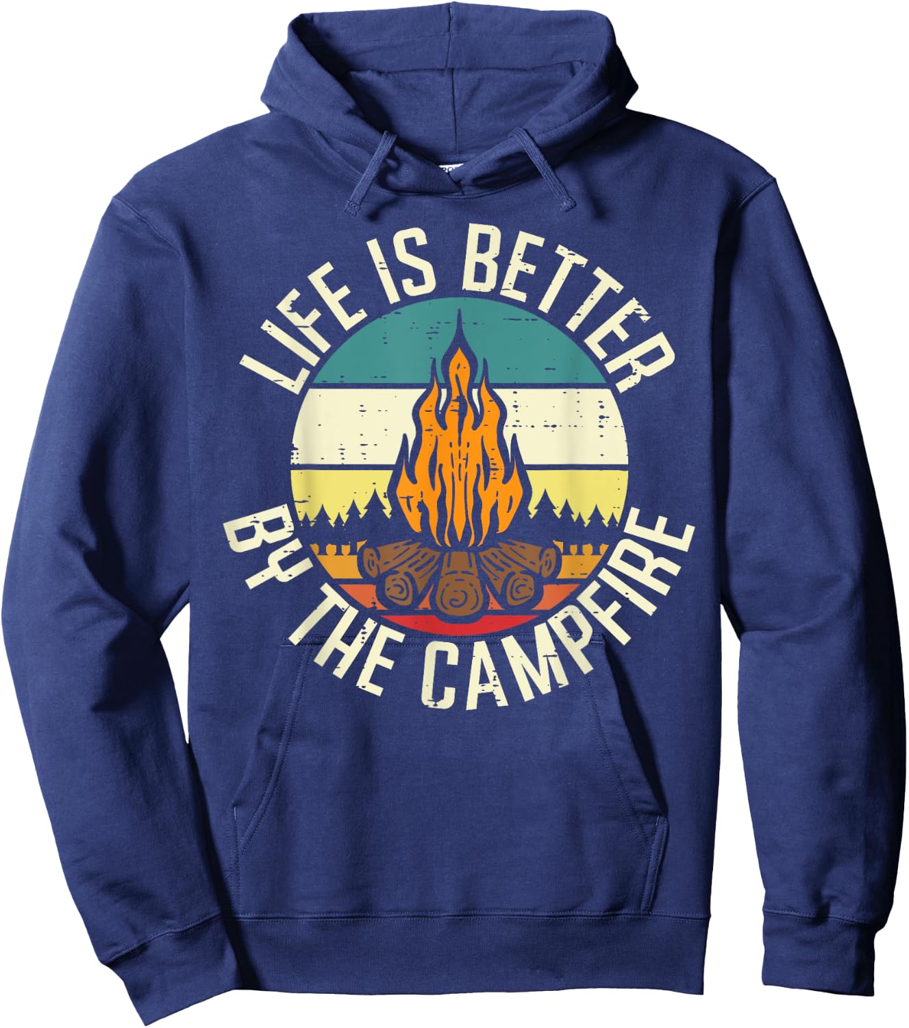 Life Is Better By The Campfire Retro Camper Men Women Kids Hoodie - Hoodie | Navy
