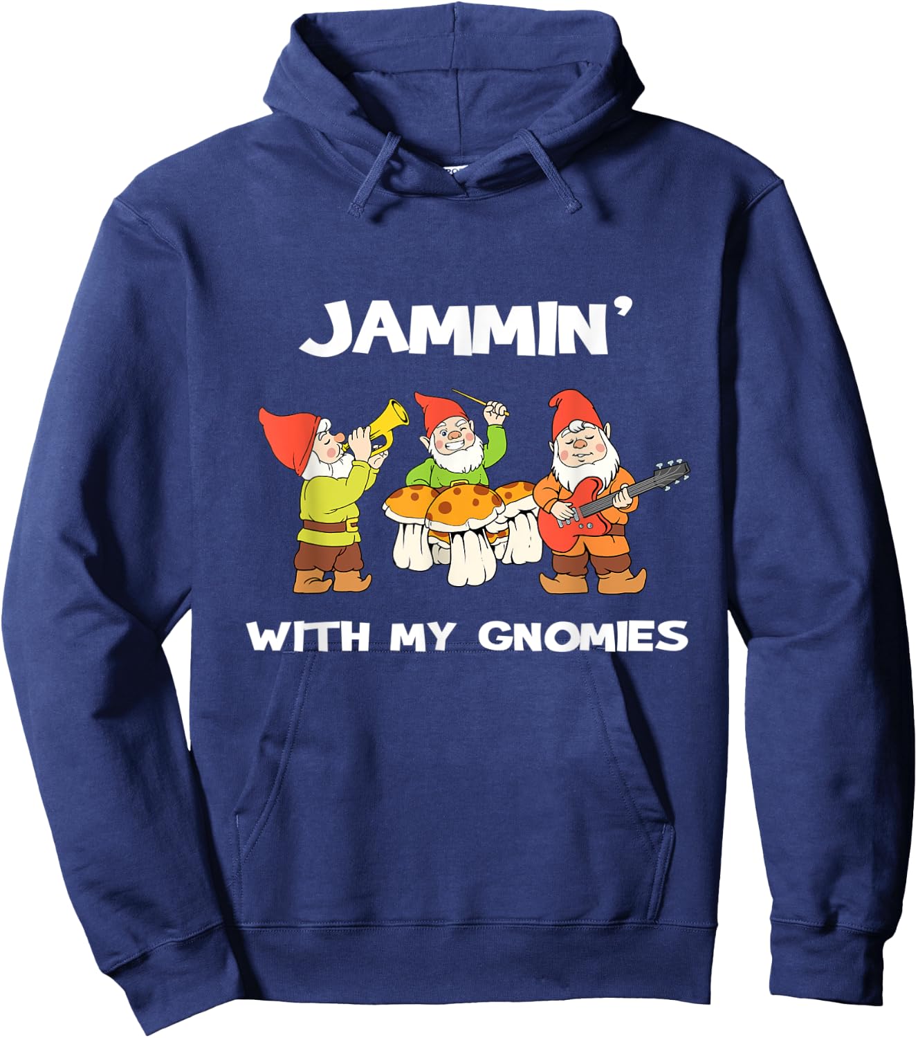 Yard Gnome Gift Jammin With My Gnomies Garden Gnome Gift Hoodie - Hoodie | Navy