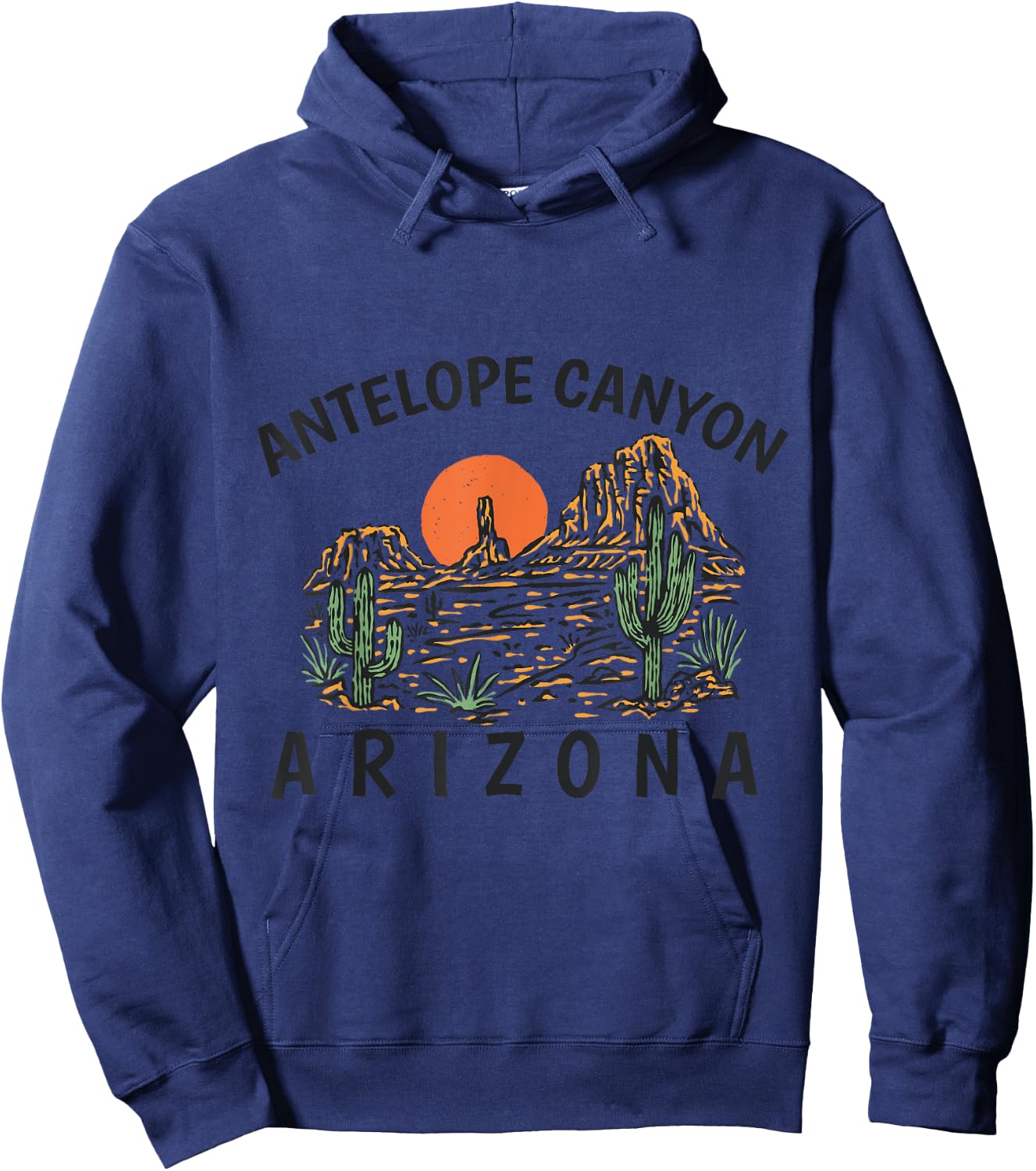 Retro Antelope Canyon Arizona Vintage Nature Design Outdoor Hoodie - Hoodie | Navy