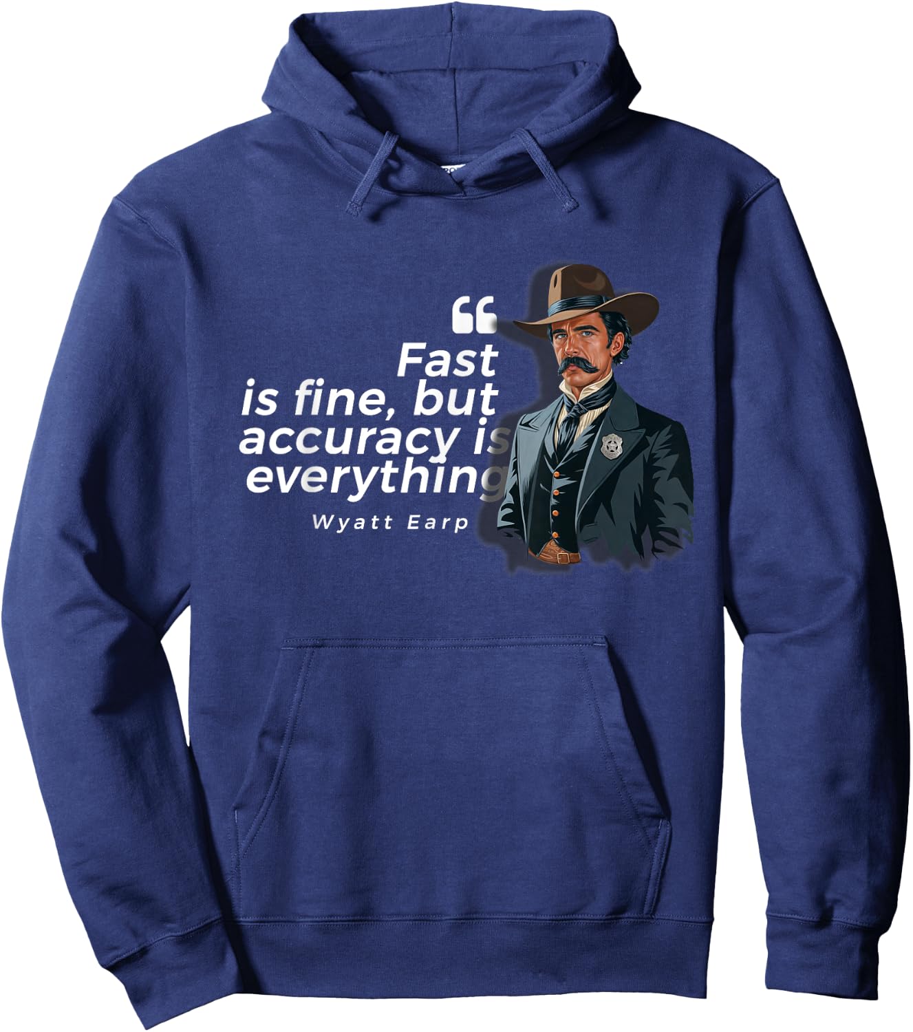 Camikaze.historia Wyatt Earp Quote - Black, Men's Small, Short Sleeve, Classic Fit Hoodie - Hoodie | Navy