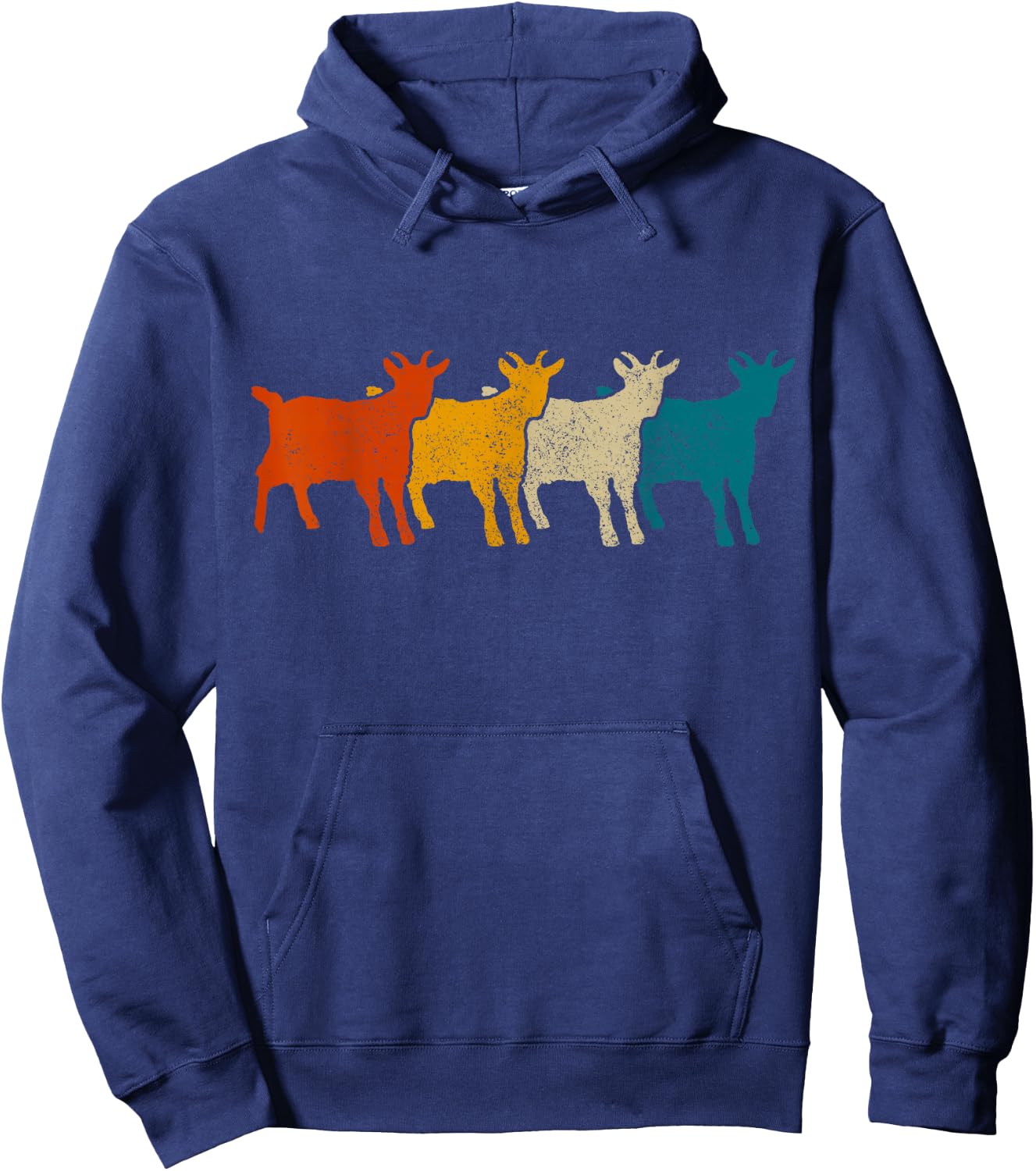 Goat Vintage Retro Farm Animal Goats Hoodie - Hoodie | Navy