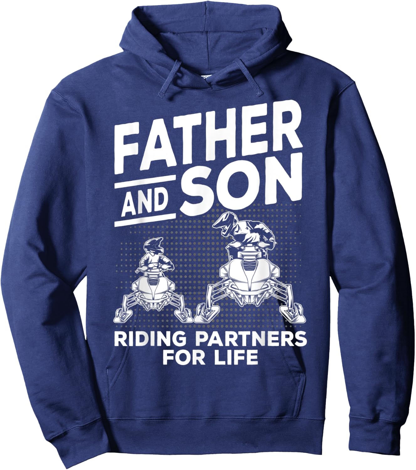 Snowmobile Father and Son Riding Partners Snowcross Gift Hoodie - Hoodie | Navy