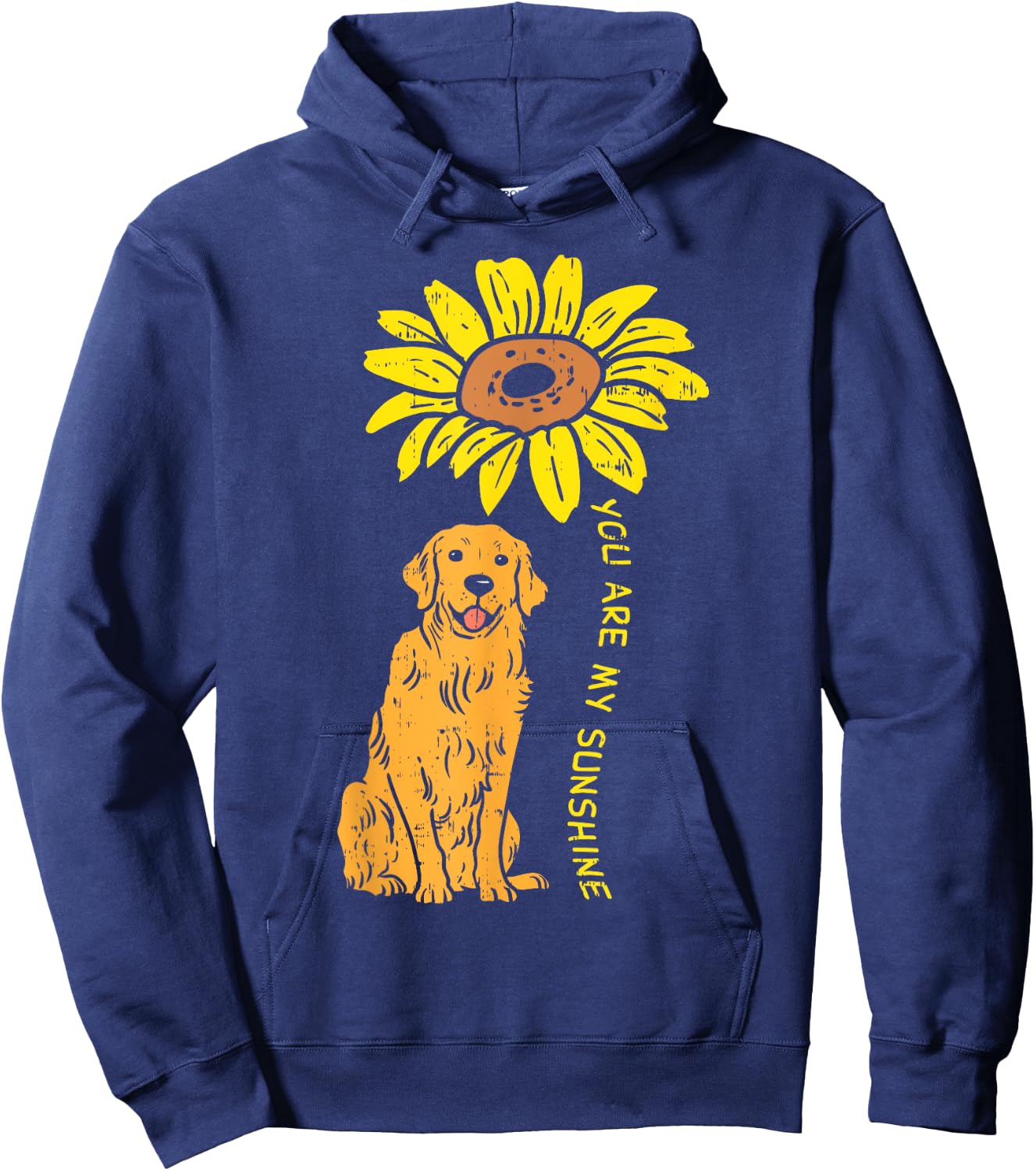 Sunflower Sunshine Golden Retriever Pet Dog Girls Women Gift Hoodie - Hoodie | Navy