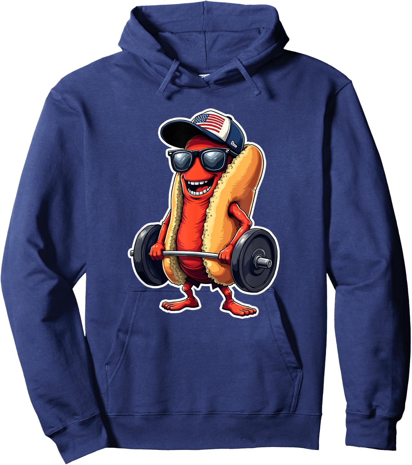 Deadlift Weightlifting Funny Fitness Workout Hot Dog Lover Women Hoodie - Hoodie | Navy