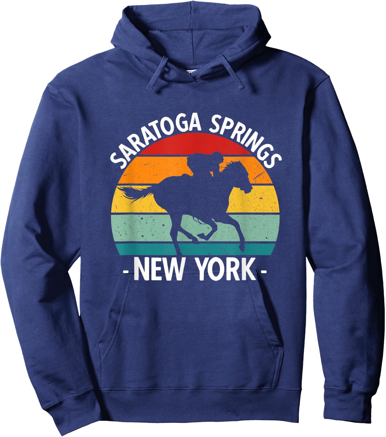 Saratoga Springs New York Toga Horse Racing Hoodie - Hoodie | Navy
