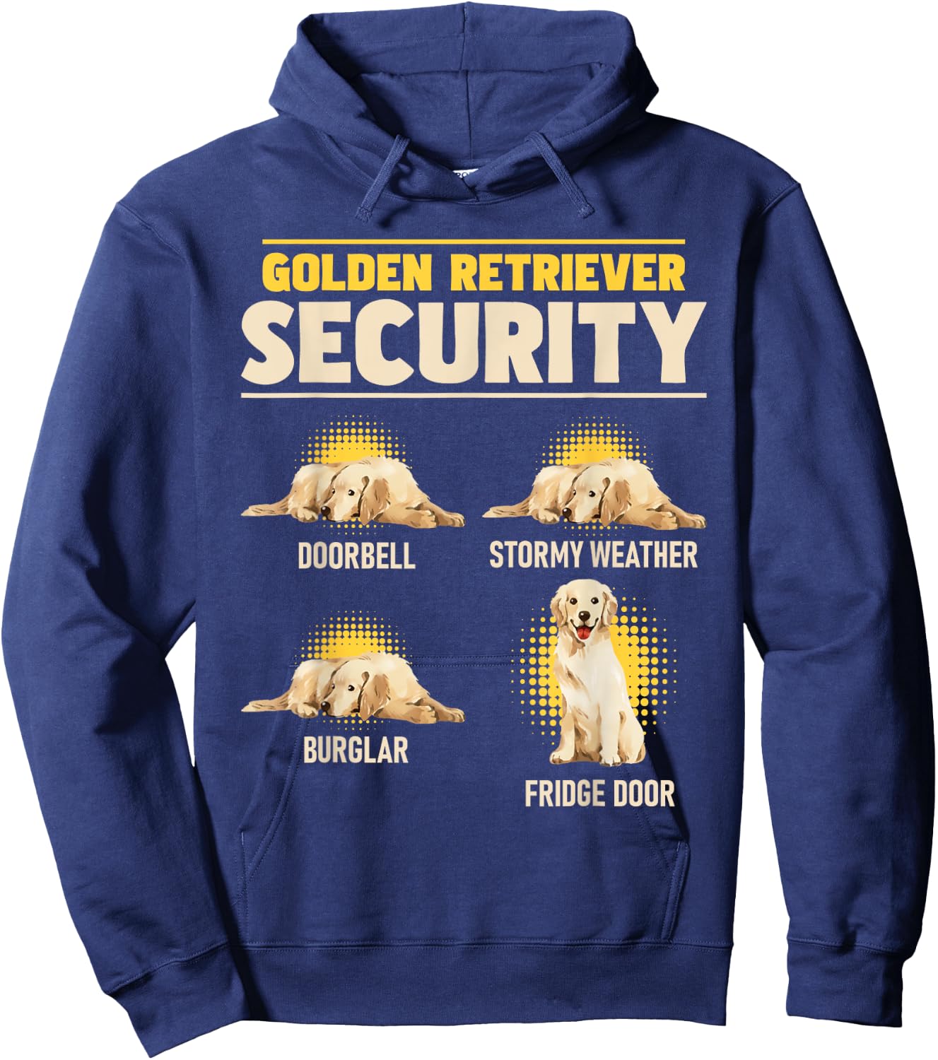 Golden Retriever Security - Dog Trainer Pet Canine Lover Women Kids Hoodie - Hoodie | Navy