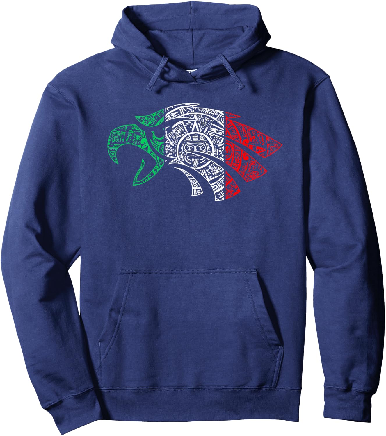 Mexico Sacred Aztec Calendar Mexican Eagle Archeological Hoodie - Hoodie | Navy