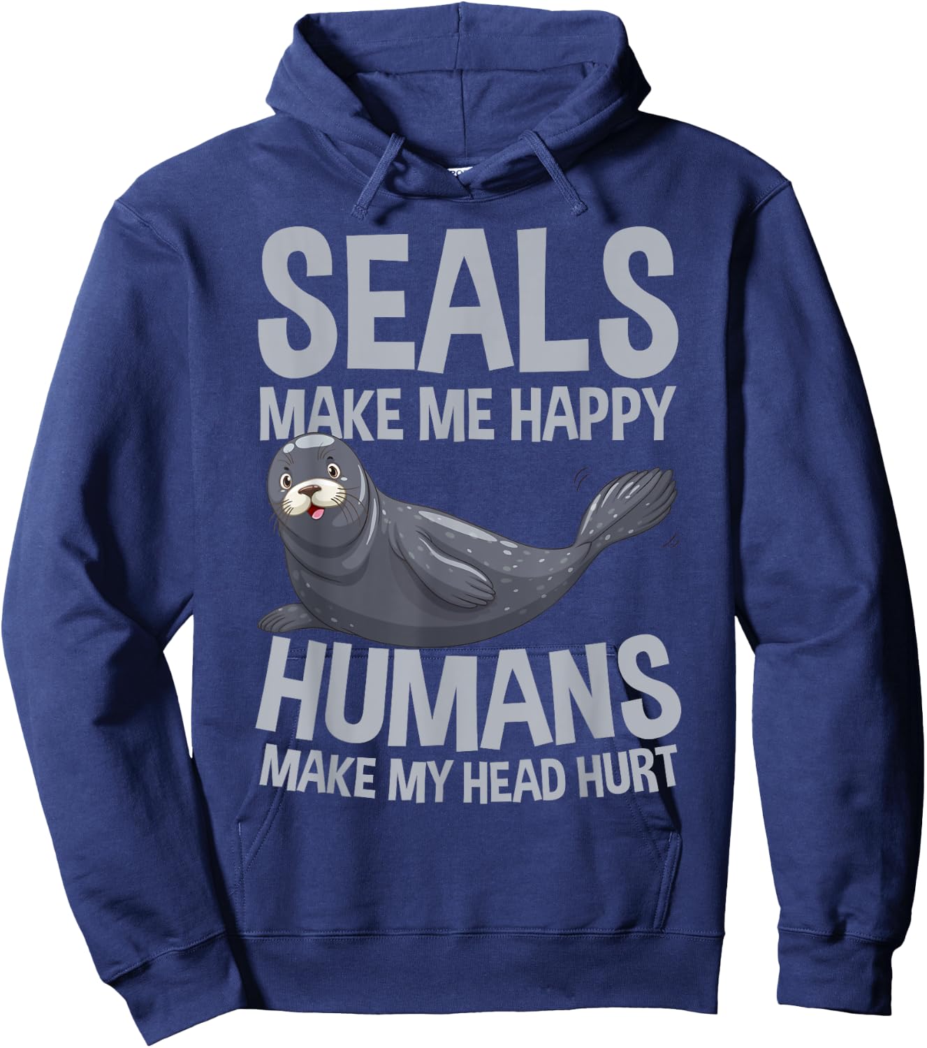 Seals Make Me Happy Humans Make My Head Hurt Kids Hoodie - Hoodie | Navy