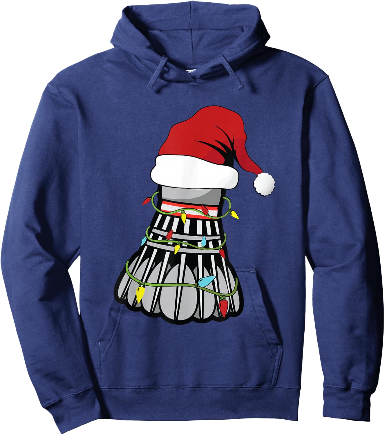 Christmas Badminton Sticks Birdie , Black, S Hoodie - Hoodie | Navy