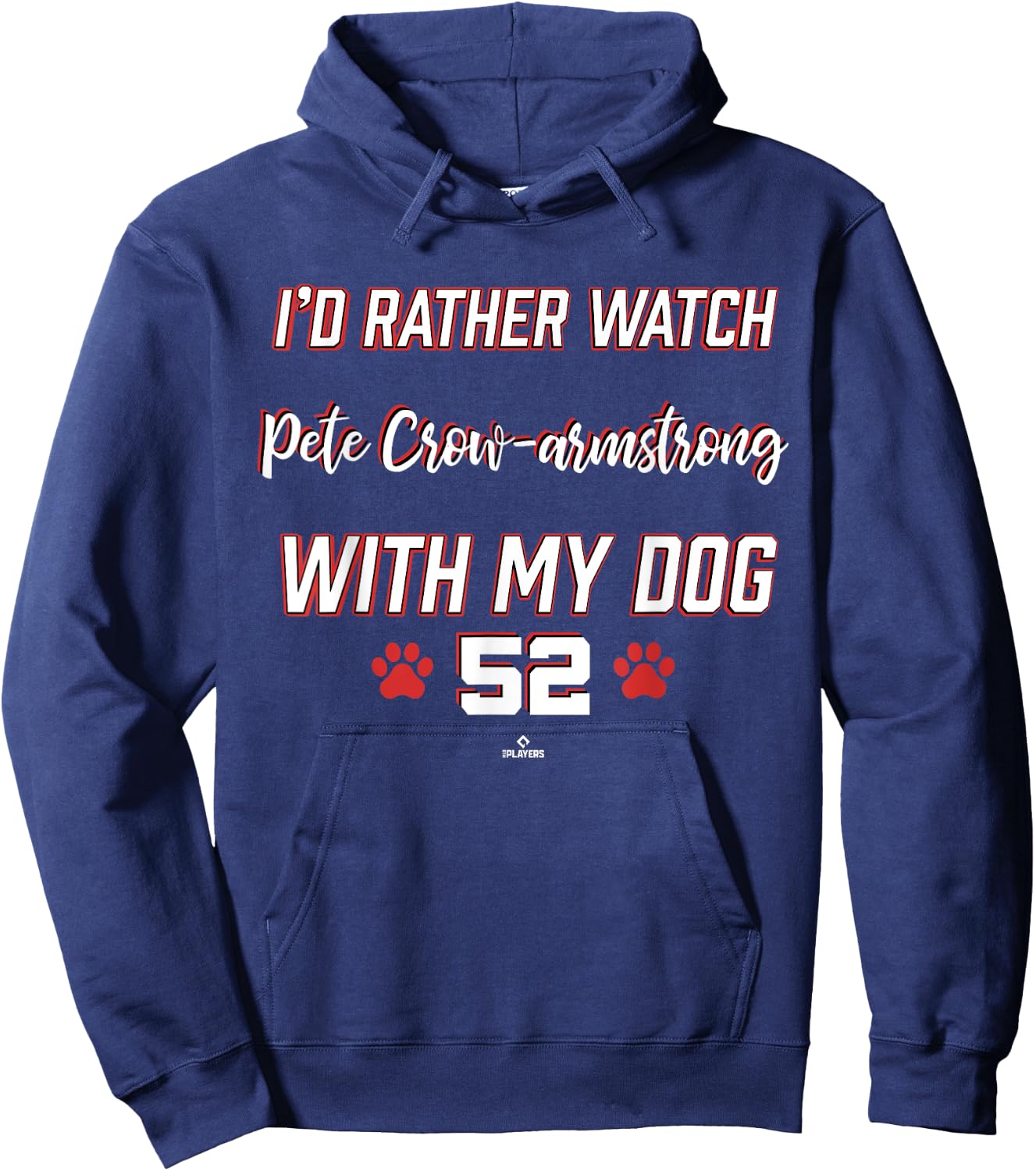 With My Dog Pete Crow-Armstrong Chicago Baseball MLBPA Men Women Girls Kids Hoodie - Hoodie | Navy