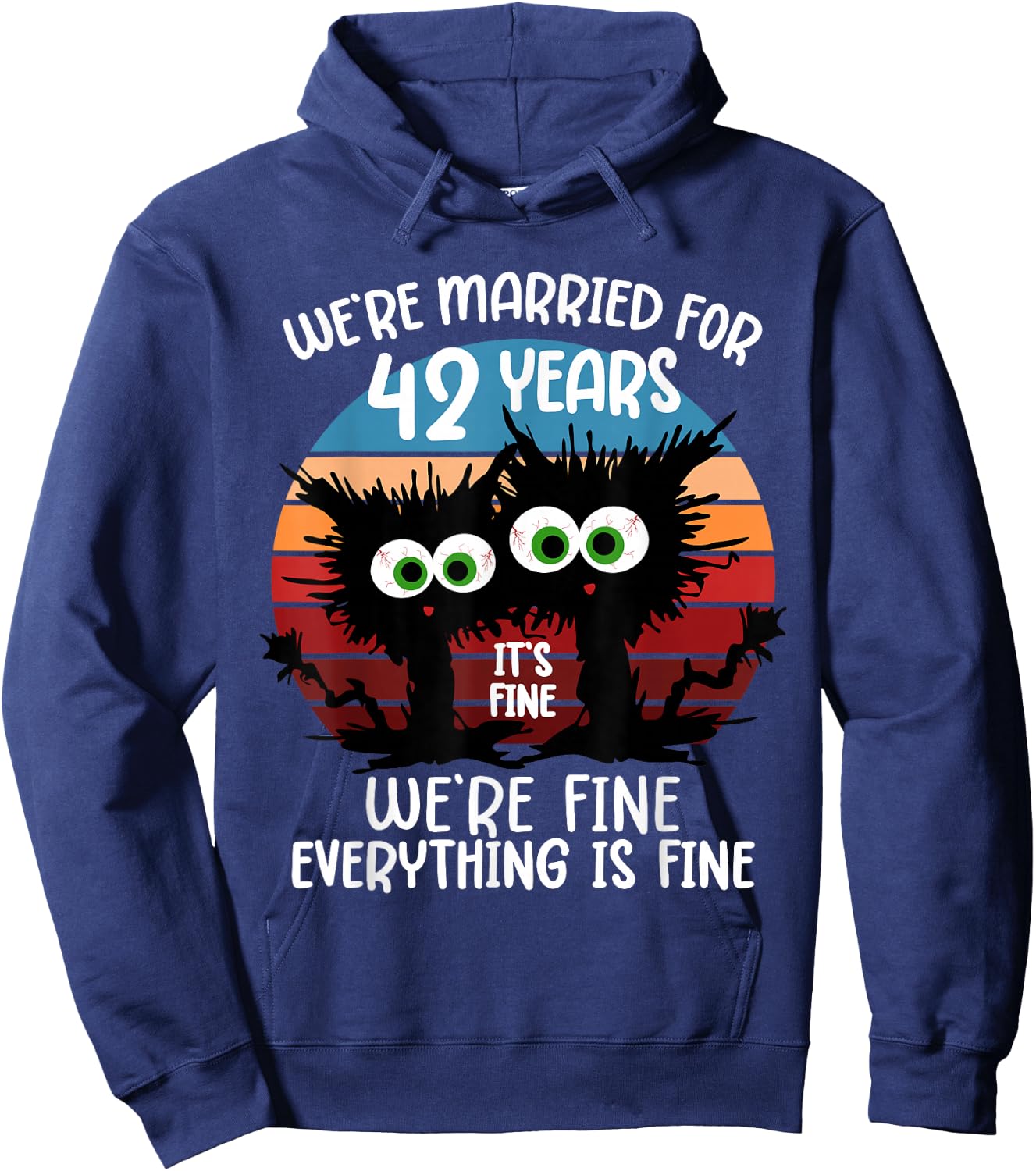 We're Married for 42 Years Hoodie - Hoodie | Navy