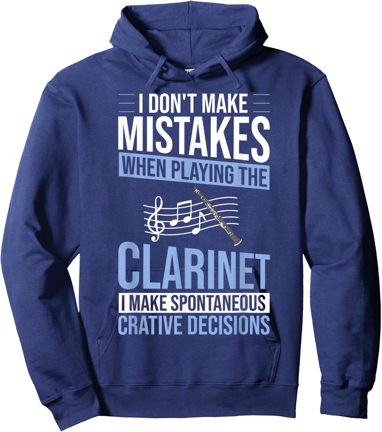 Clarinet Instrument Music Funny Playing Beginner Hoodie - Hoodie | Navy