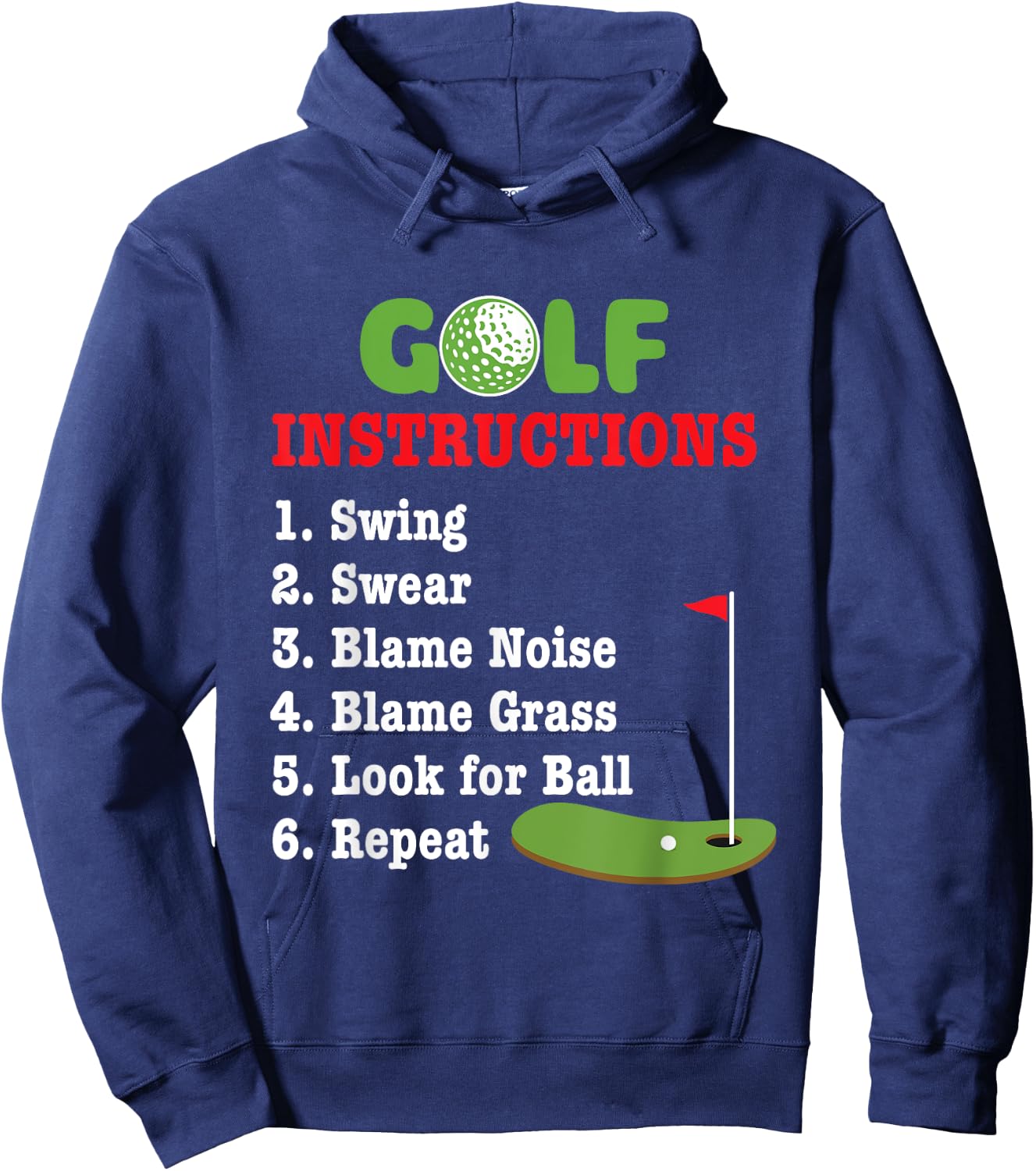 Golf Instructions - Golf Lover Golfing Golfer Hoodie - Hoodie | Navy