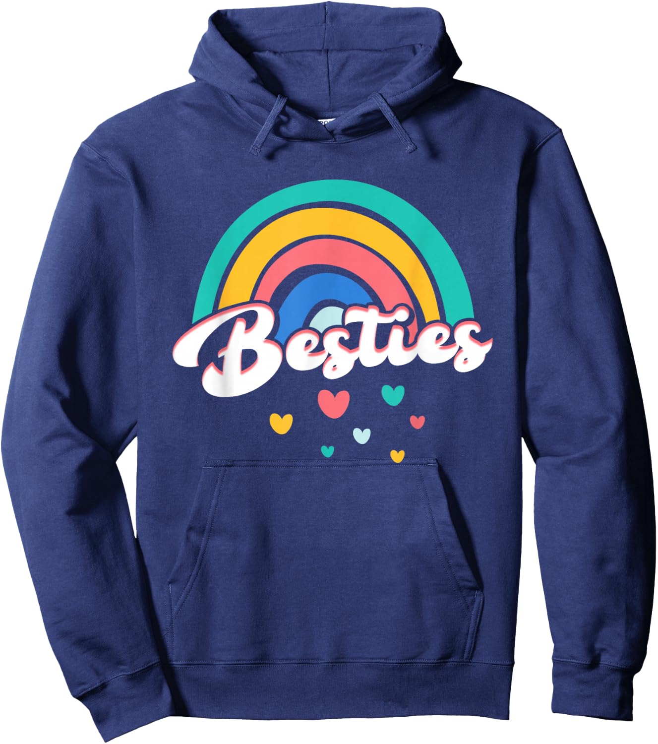 Besties Regenbogenherzen | Freundschaft Freunde Mädchen Hoodie - Hoodie | Navy
