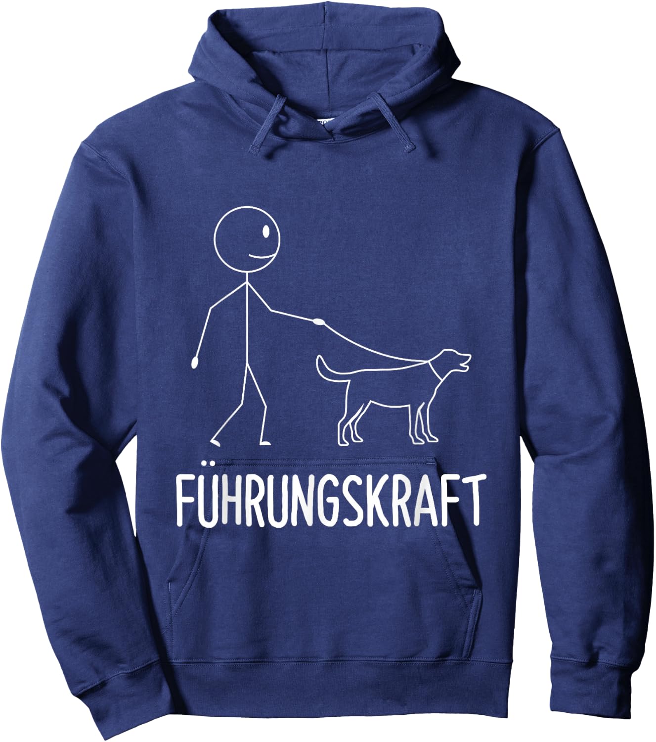 with German Text "Führungskraft Dog Dog Owner Walking", black Hoodie - Hoodie | Navy