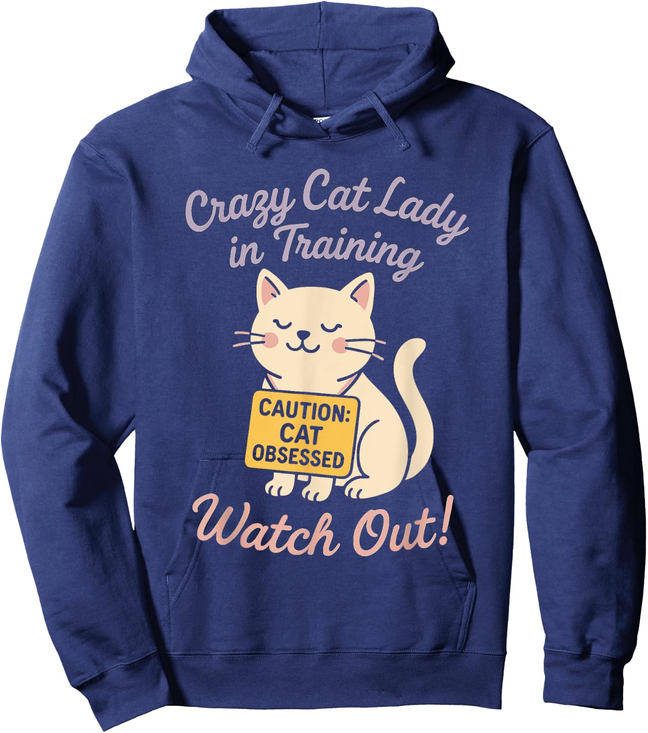 Future Crazy Cat Lady Cute Feline Obsession Quirky Cat Life Hoodie - Hoodie | Navy