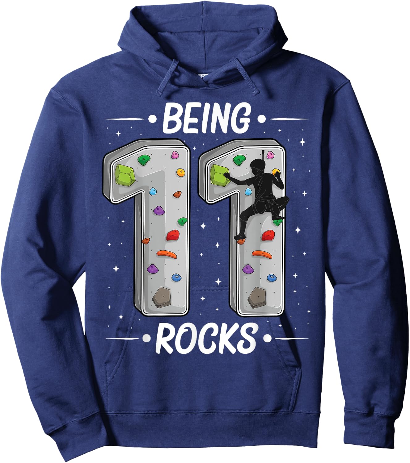 11 year old rock climbing 11th birthday Adventures Climber Hoodie - Hoodie | Navy